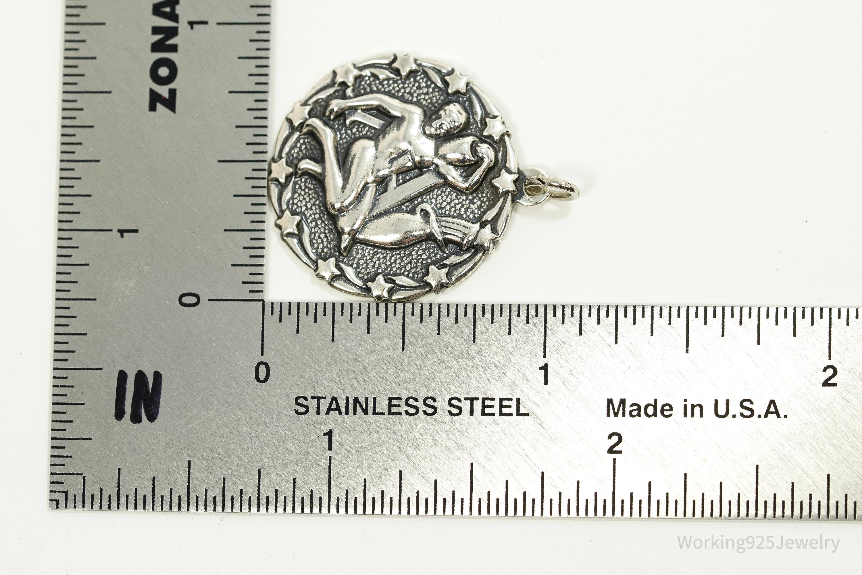 Vintage Bell Trading Aquarius Sign Sterling Silver Pendant