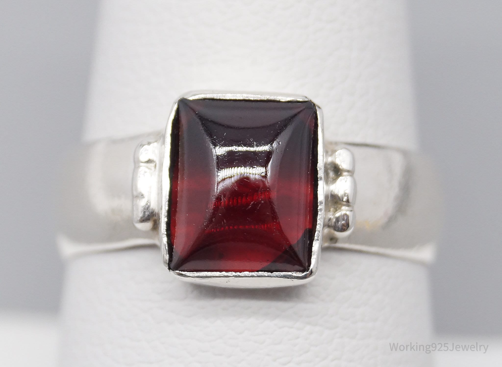 Vintage Rhodolite Garnet Sterling Silver Ring - Size 8.5