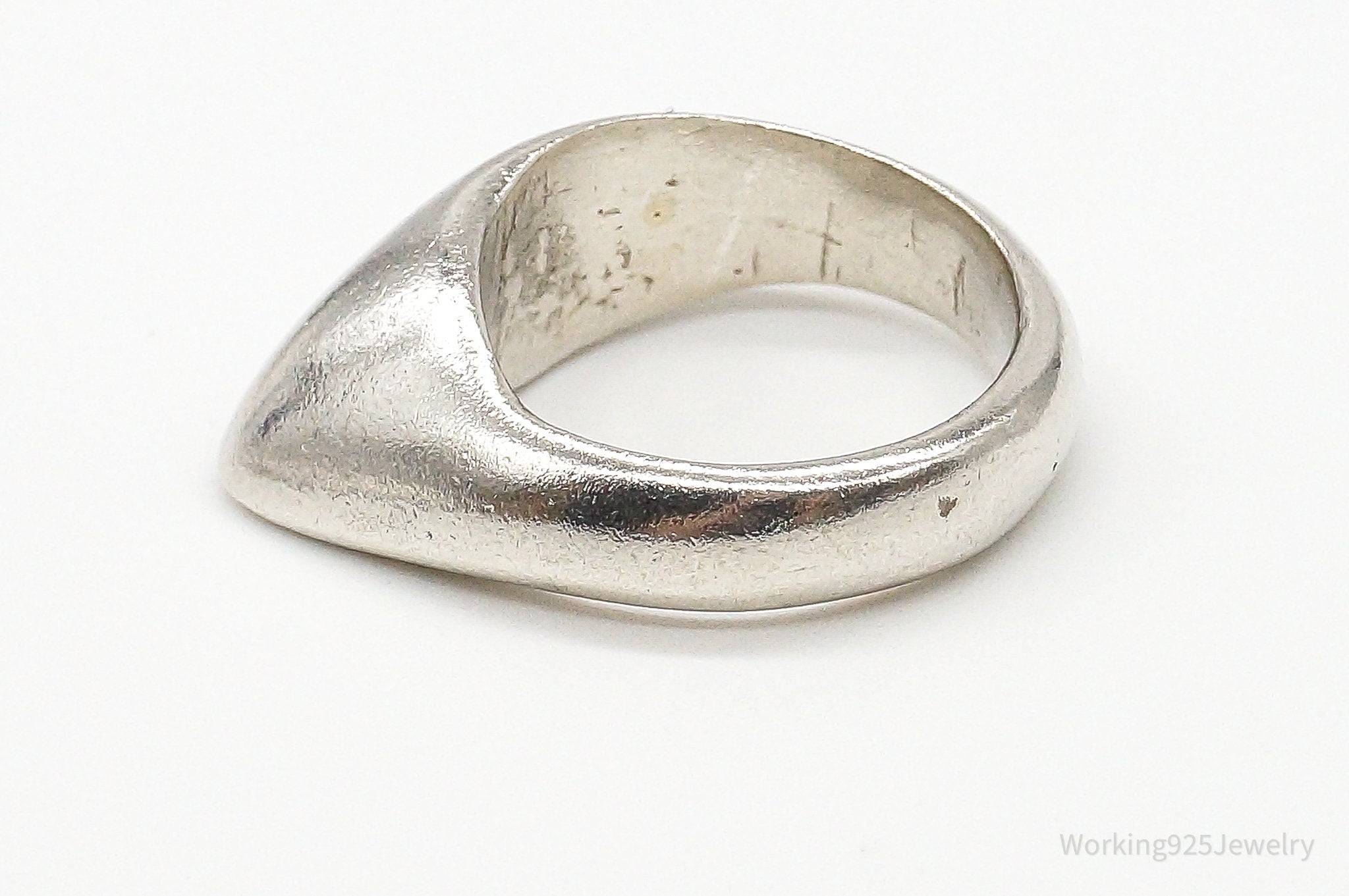 Vintage Mid Century Modernist Style Sterling Silver Ring - Size 5.5