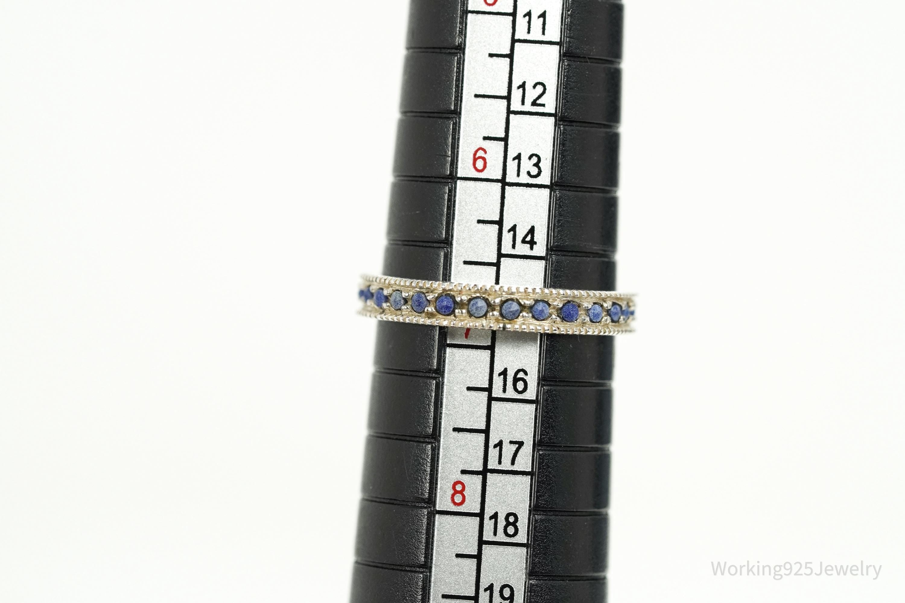 Vintage Lapis Lazuli Sterling Silver Ring - Size 6.75