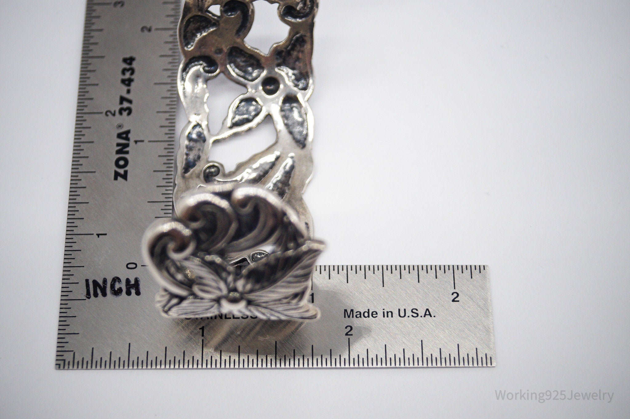 Vintage Native Designer Carolyn Pollack Relios Sterling Silver Cuff Bracelet