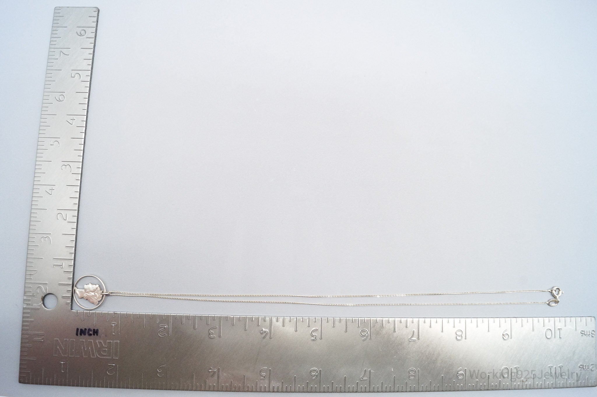 Vintage Mercury Dime Coin Cut Out Silver Pendant Sterling Silver Necklace 18"