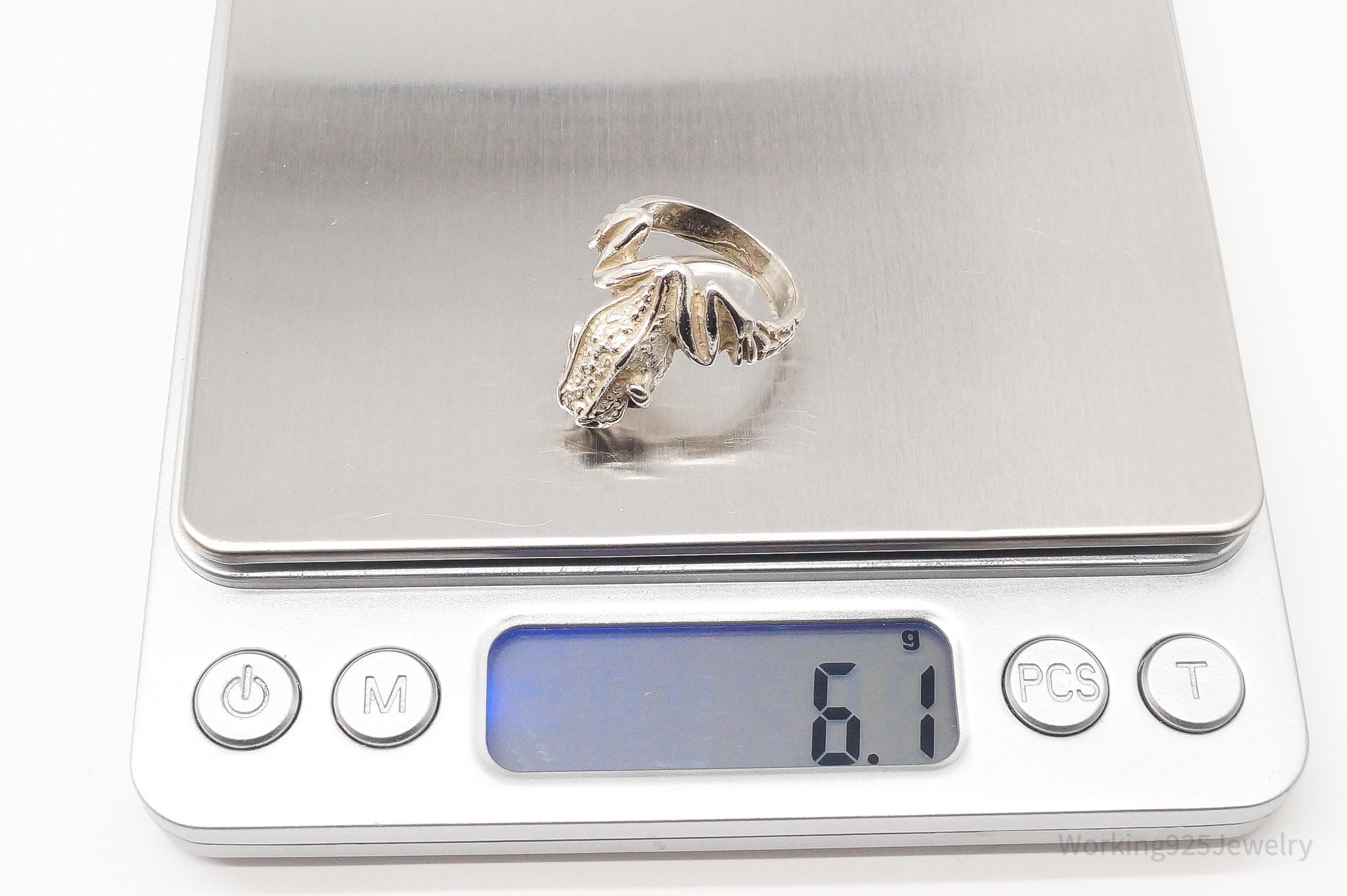 Vintage Frog Sterling Silver Ring - Size 6.25