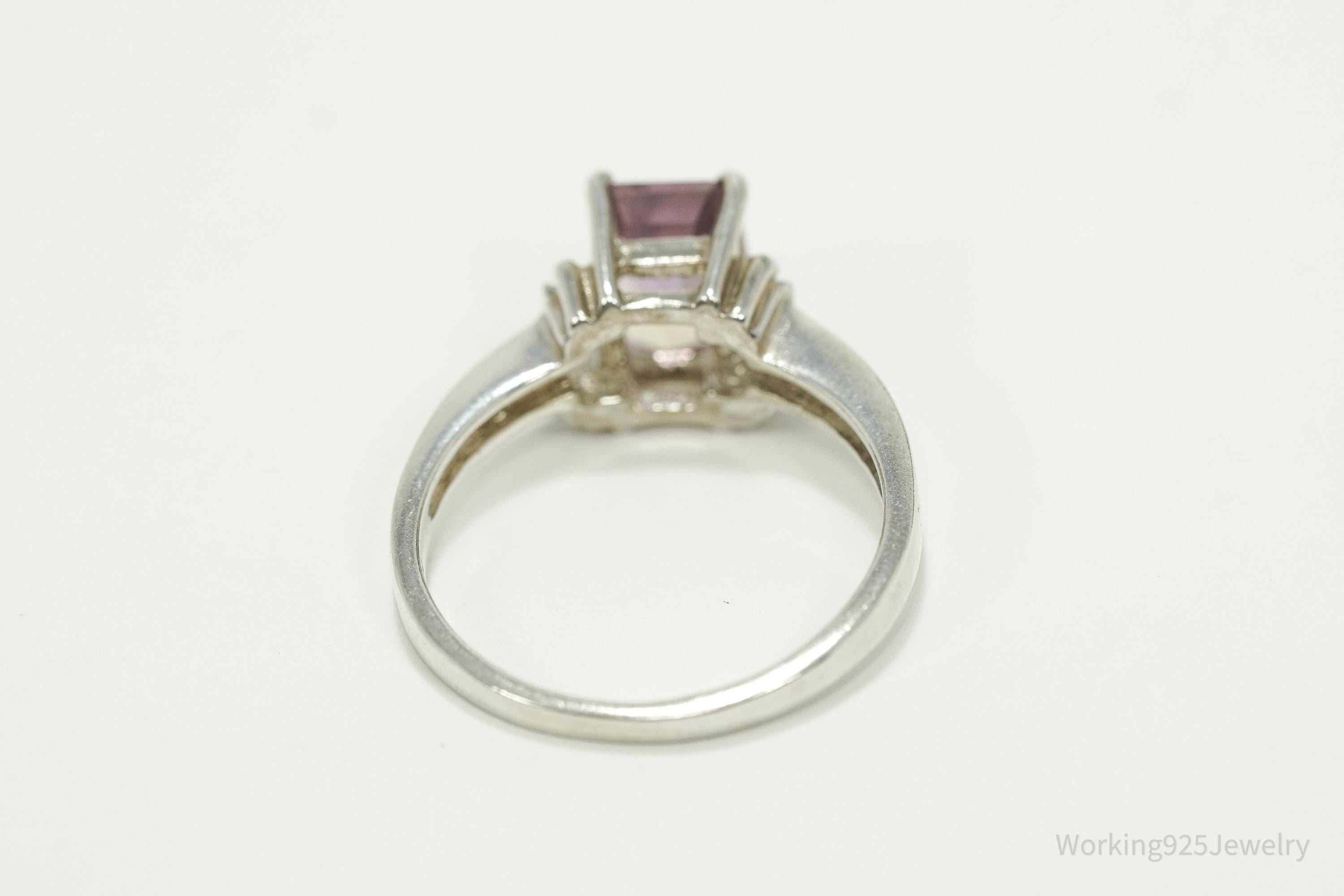 Vintage Ametrine & Cubic Zirconia Sterling Silver Ring - Size 7.25