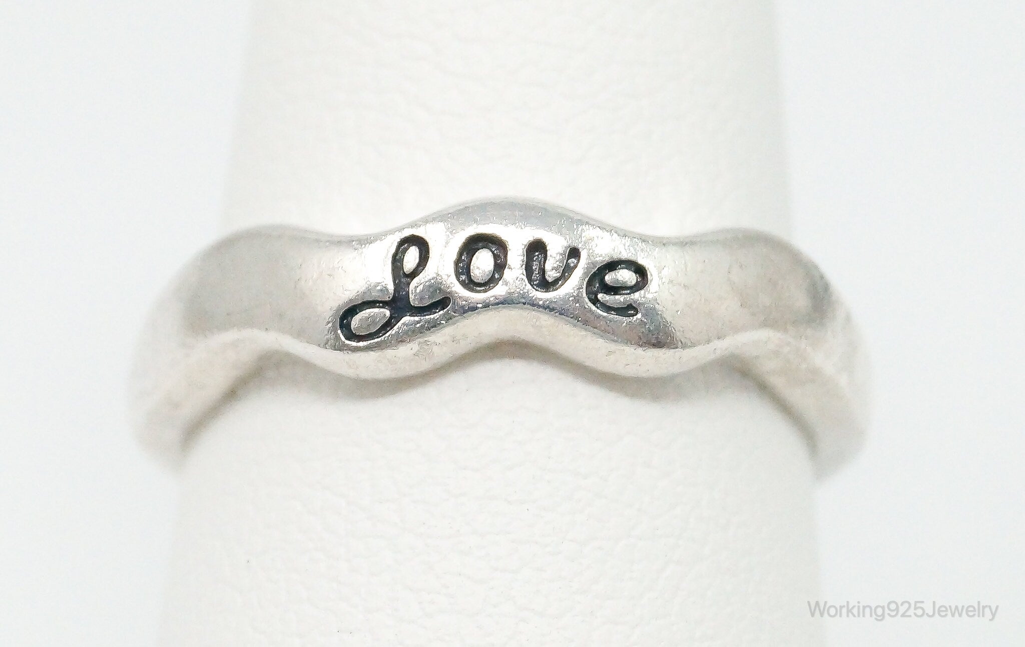 Vintage "Love" Sterling Silver Ring - Size 7