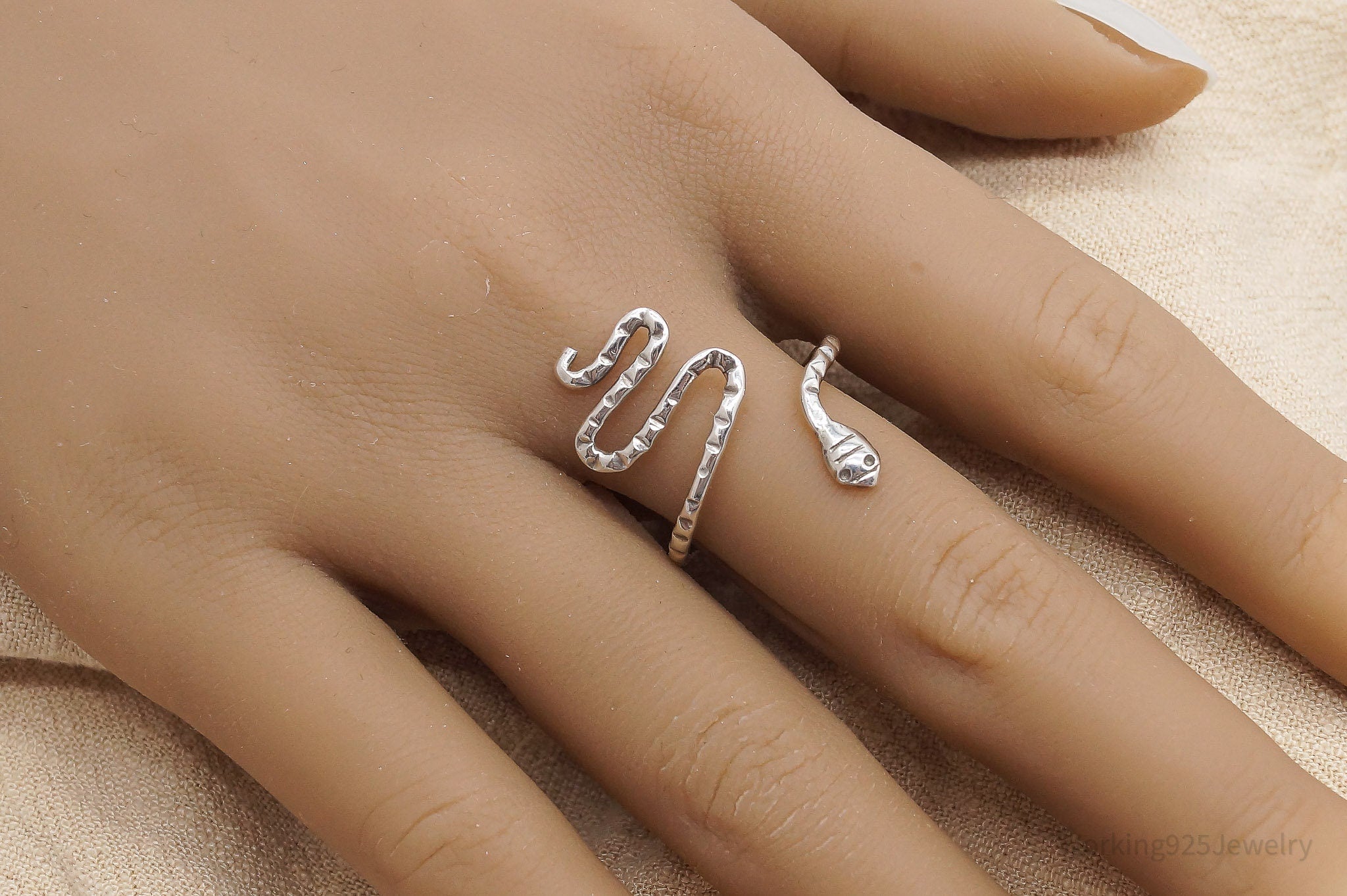 Vintage Wrapped Snake Sterling Silver Ring - Size 10.25