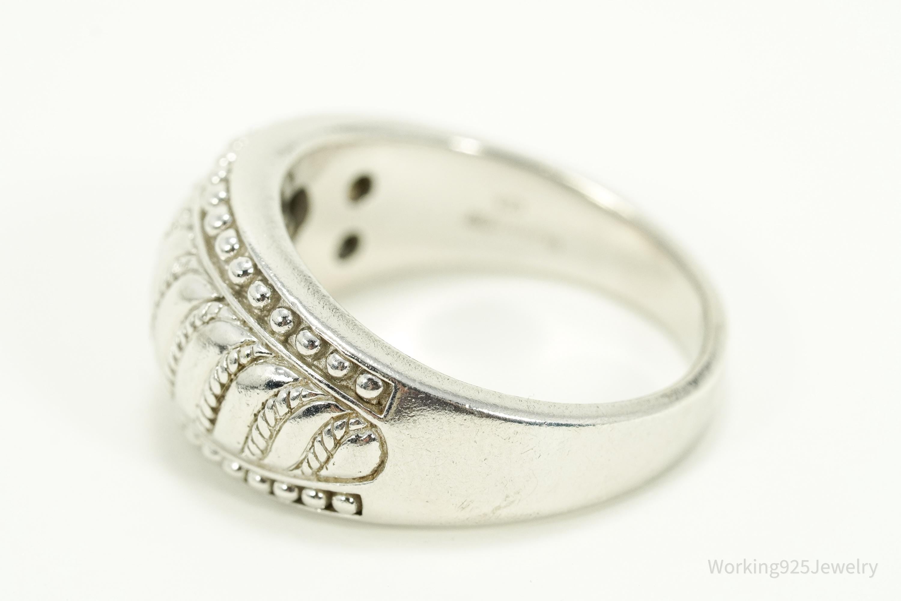 Vintage Designer Judith Ripka Sterling Silver Band Ring - Size 10