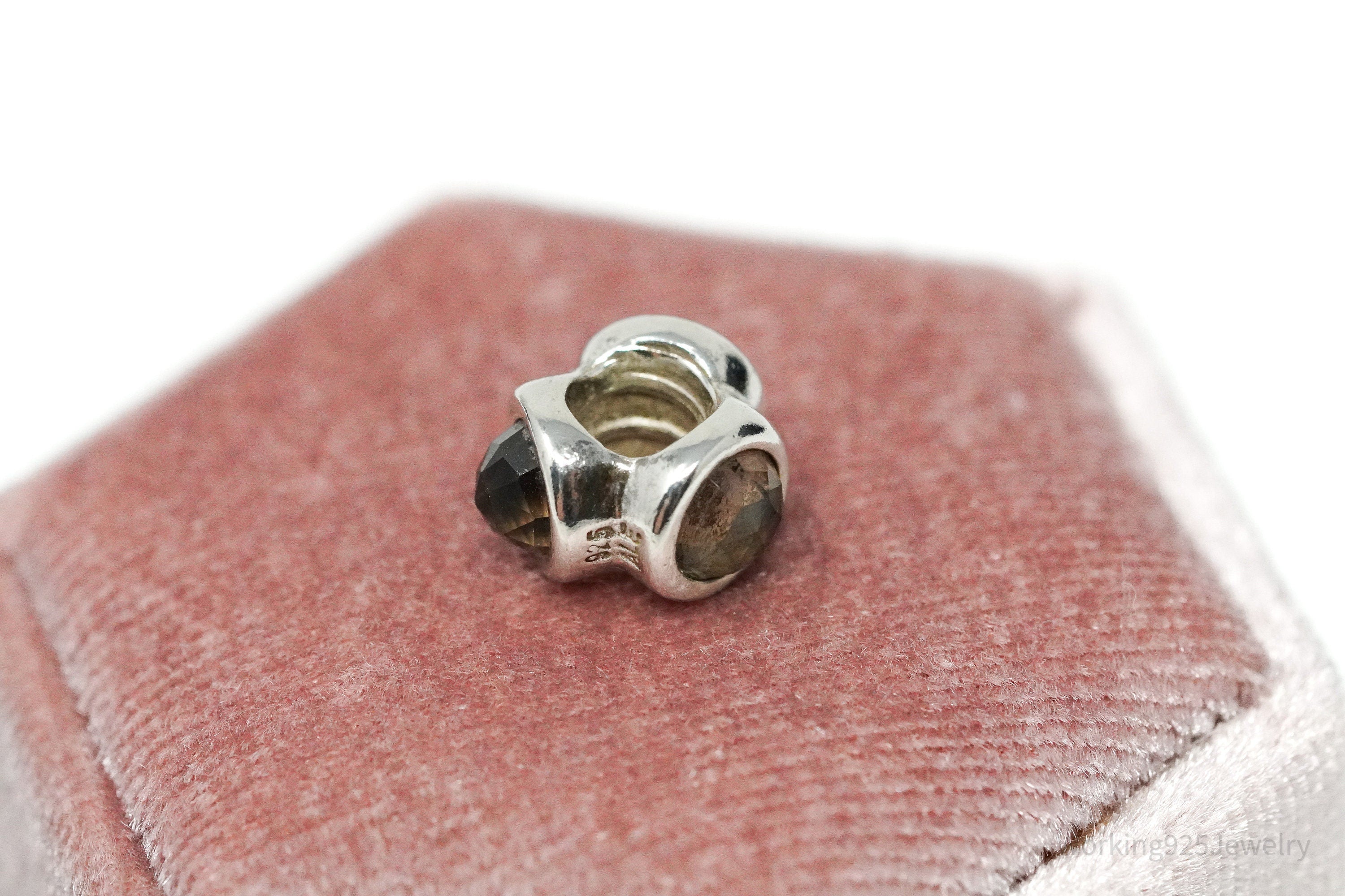 Retired Authentic Designer Pandora Smoky Quartz Sterling Silver Charm