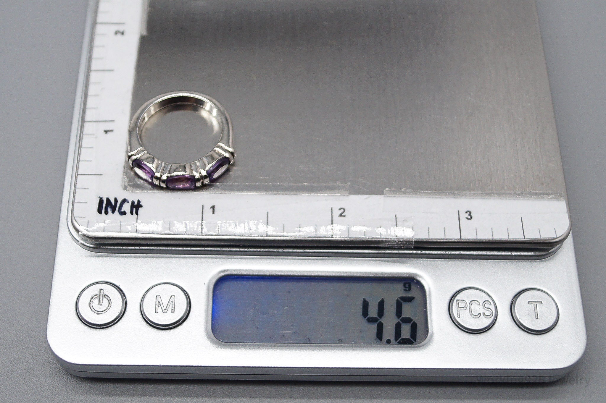 Vintage Amethyst Sterling Silver Ring - Size 6