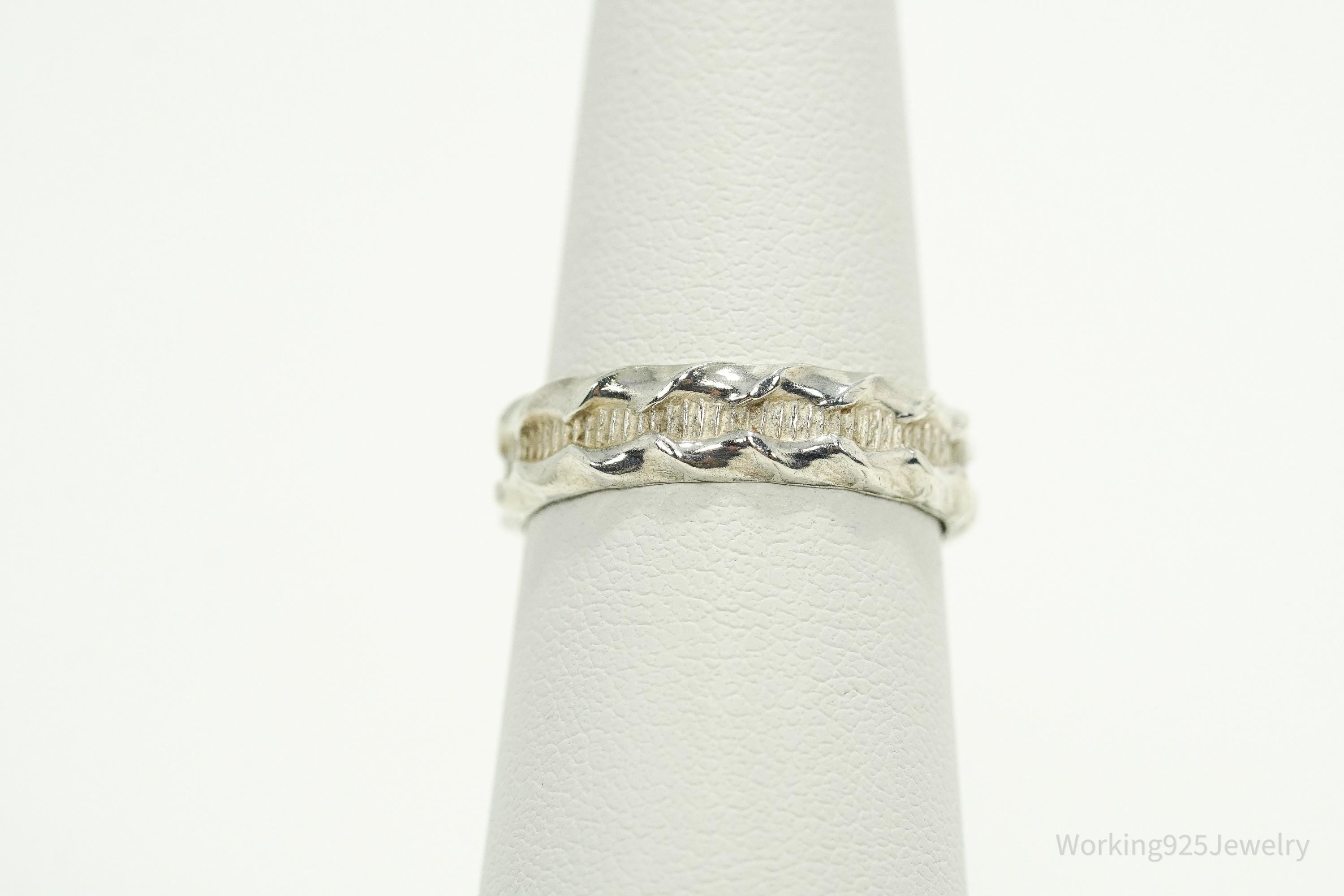 Vintage Native American Sterling Silver Band Ring - Size 6.5