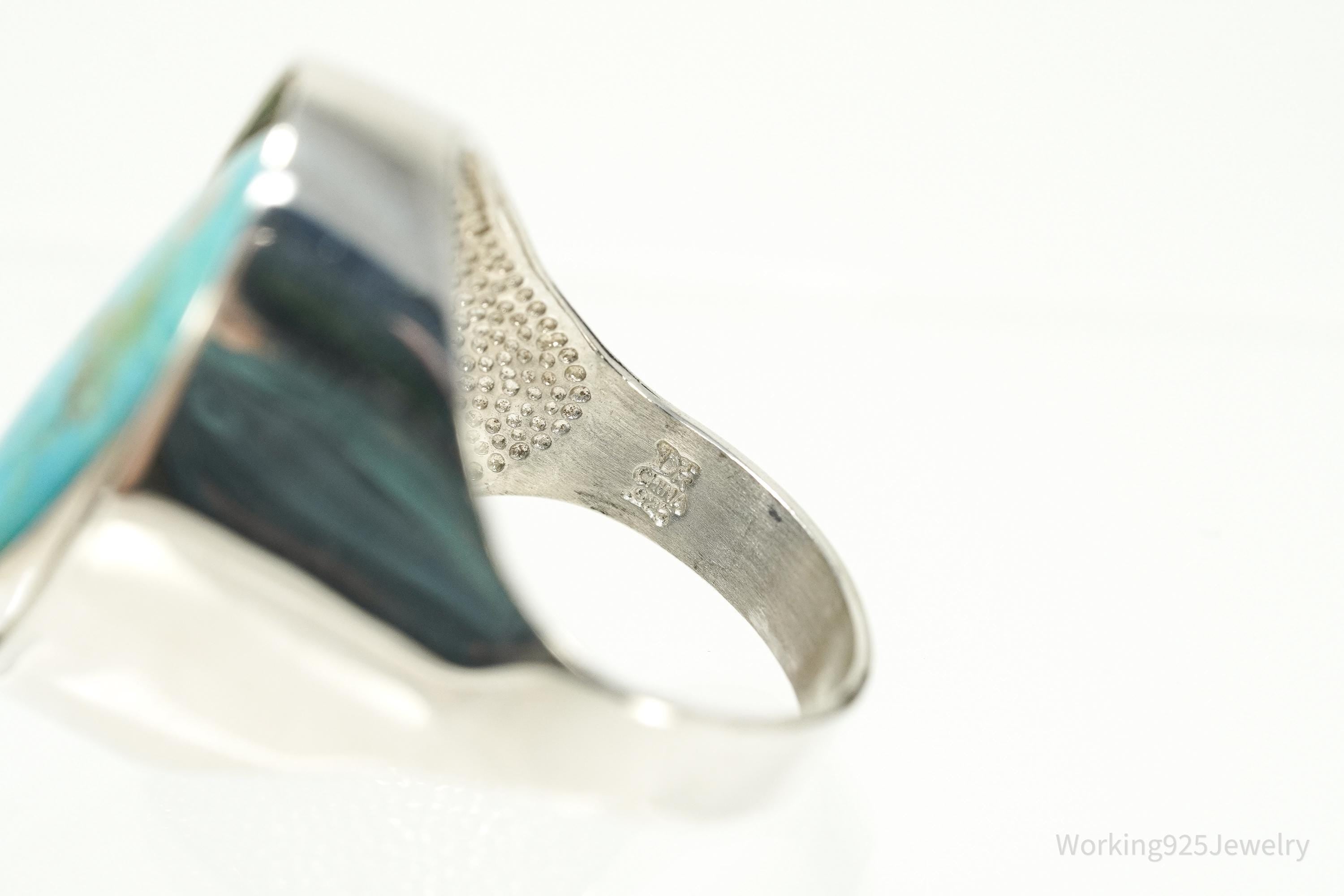 Vintage Desert Rose Co Sterling Silver Ring Lapis Lazuli Turquoise Reversible