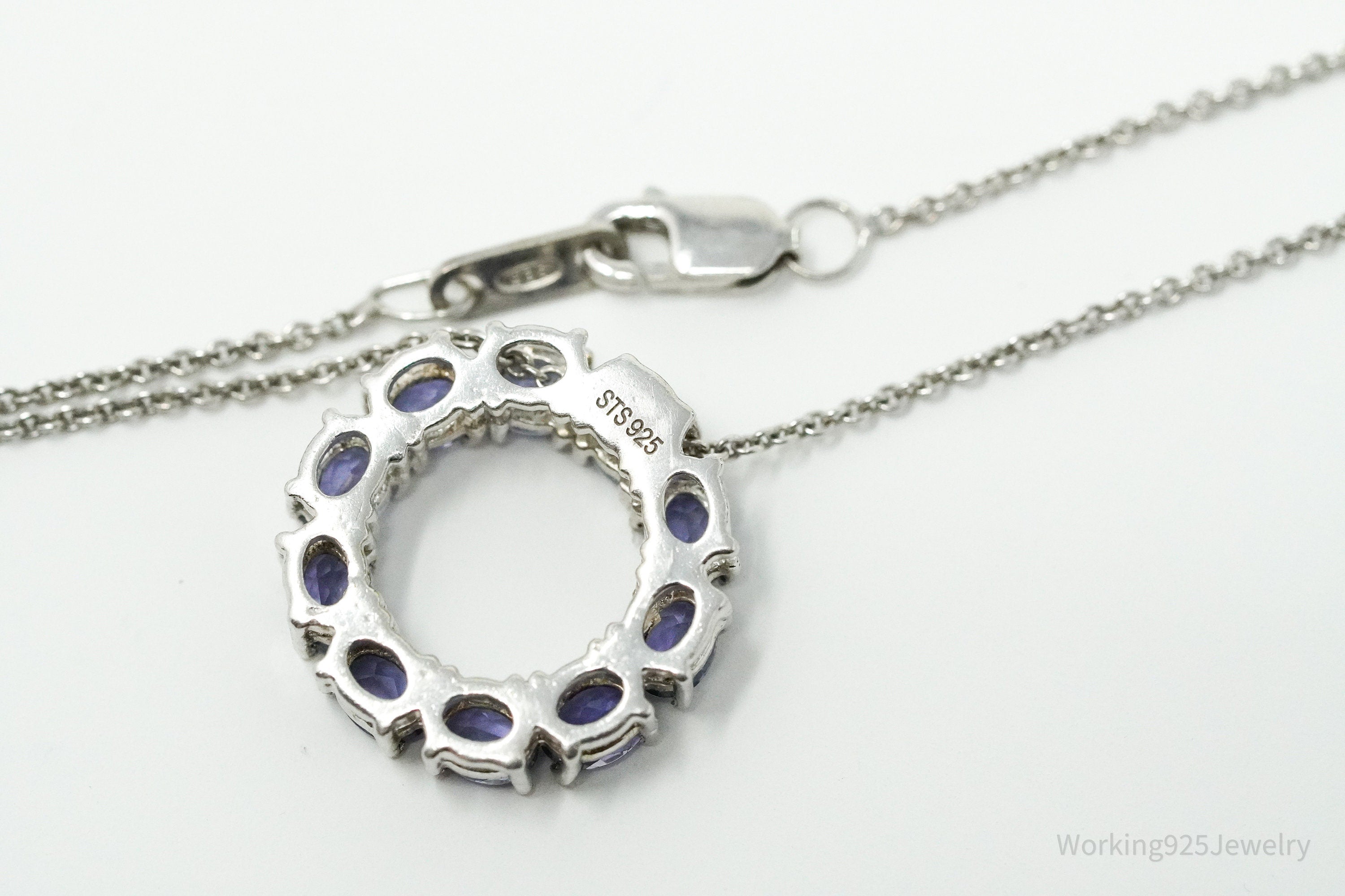 Tanzanite Sterling Silver Necklace 18"