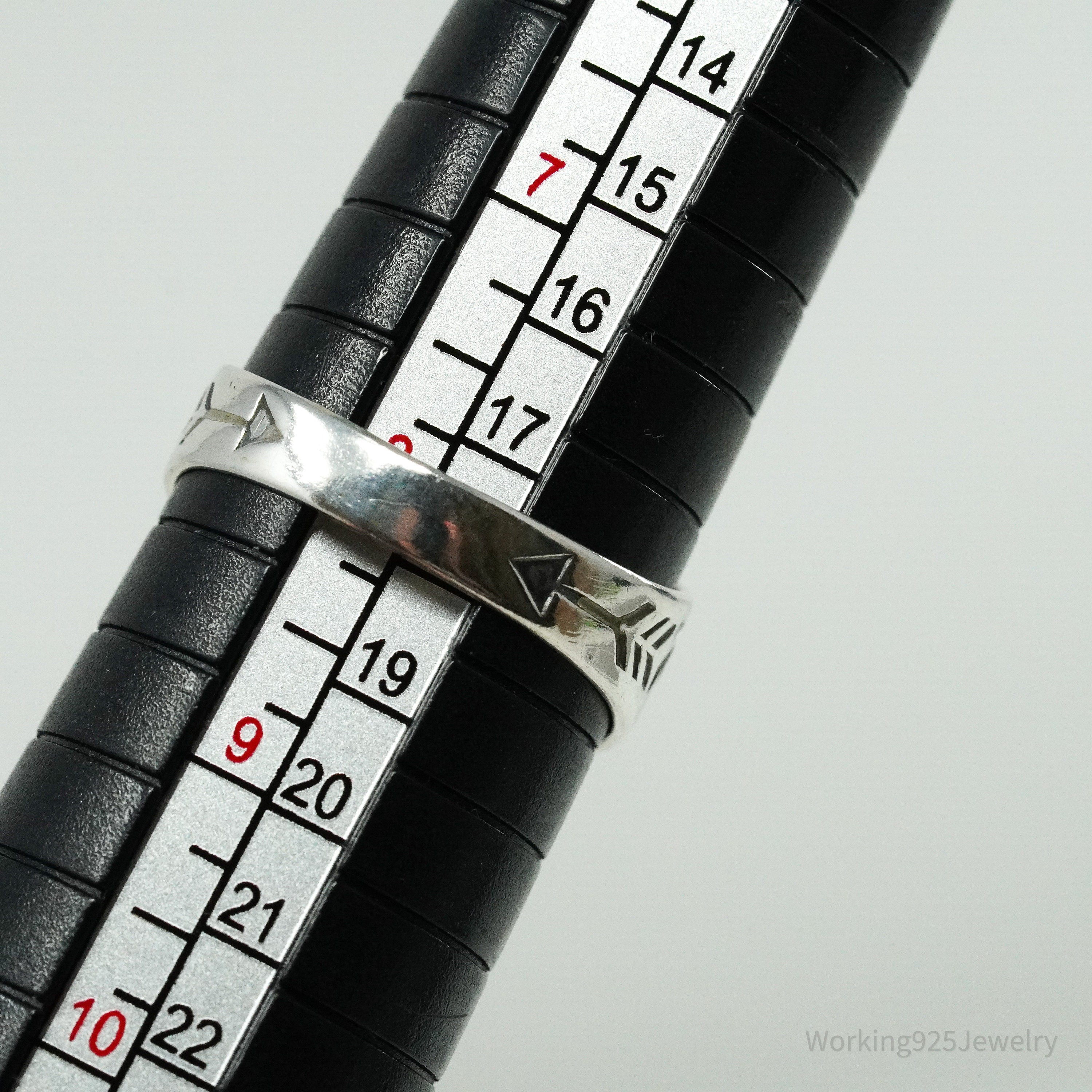 Vintage Native American Turquoise Sterling Silver Ring - Size 8