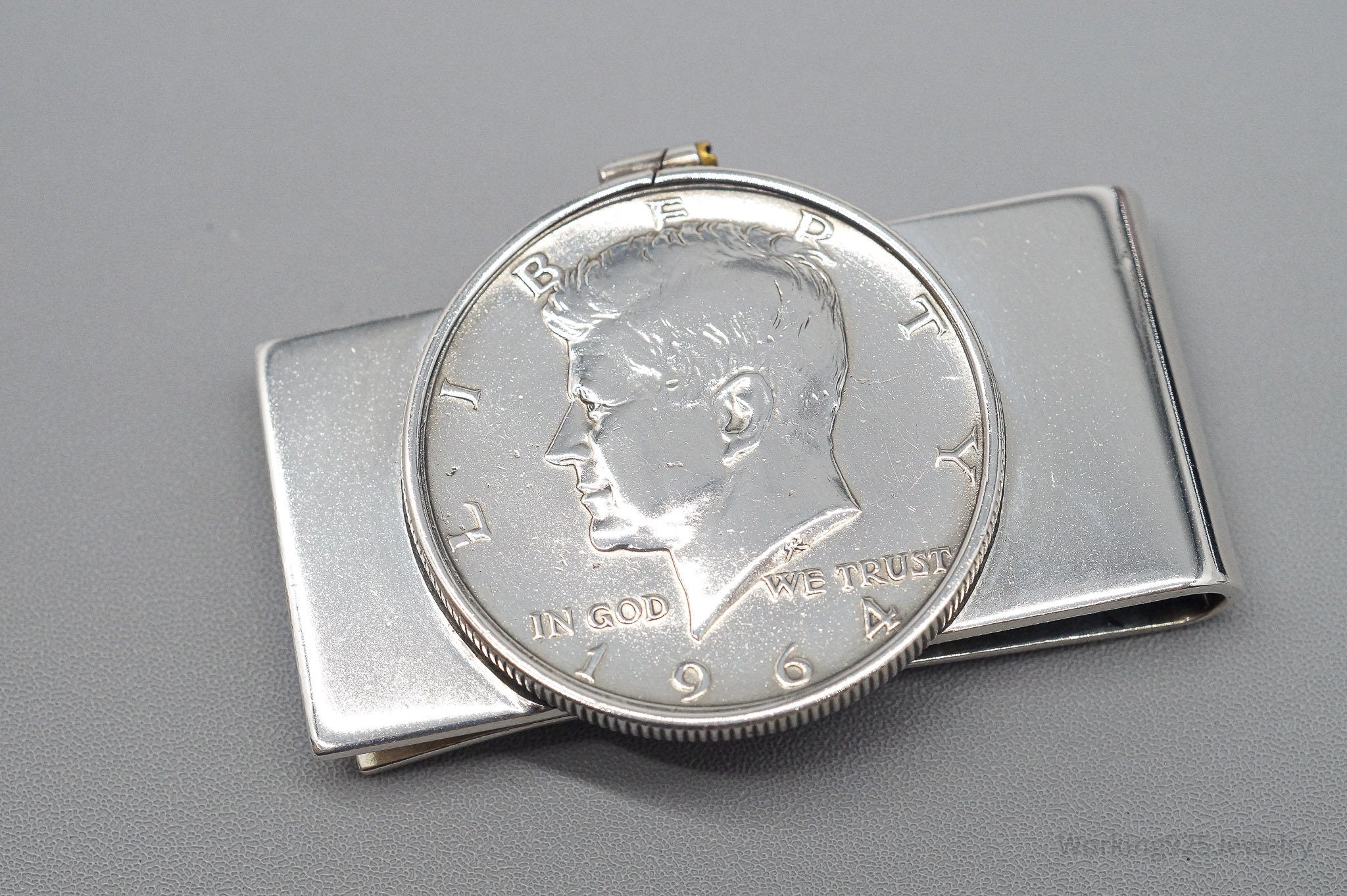 Vintage 1964 Silver Kennedy Half Dollar Coin ORB Sterling Silver Money Clip