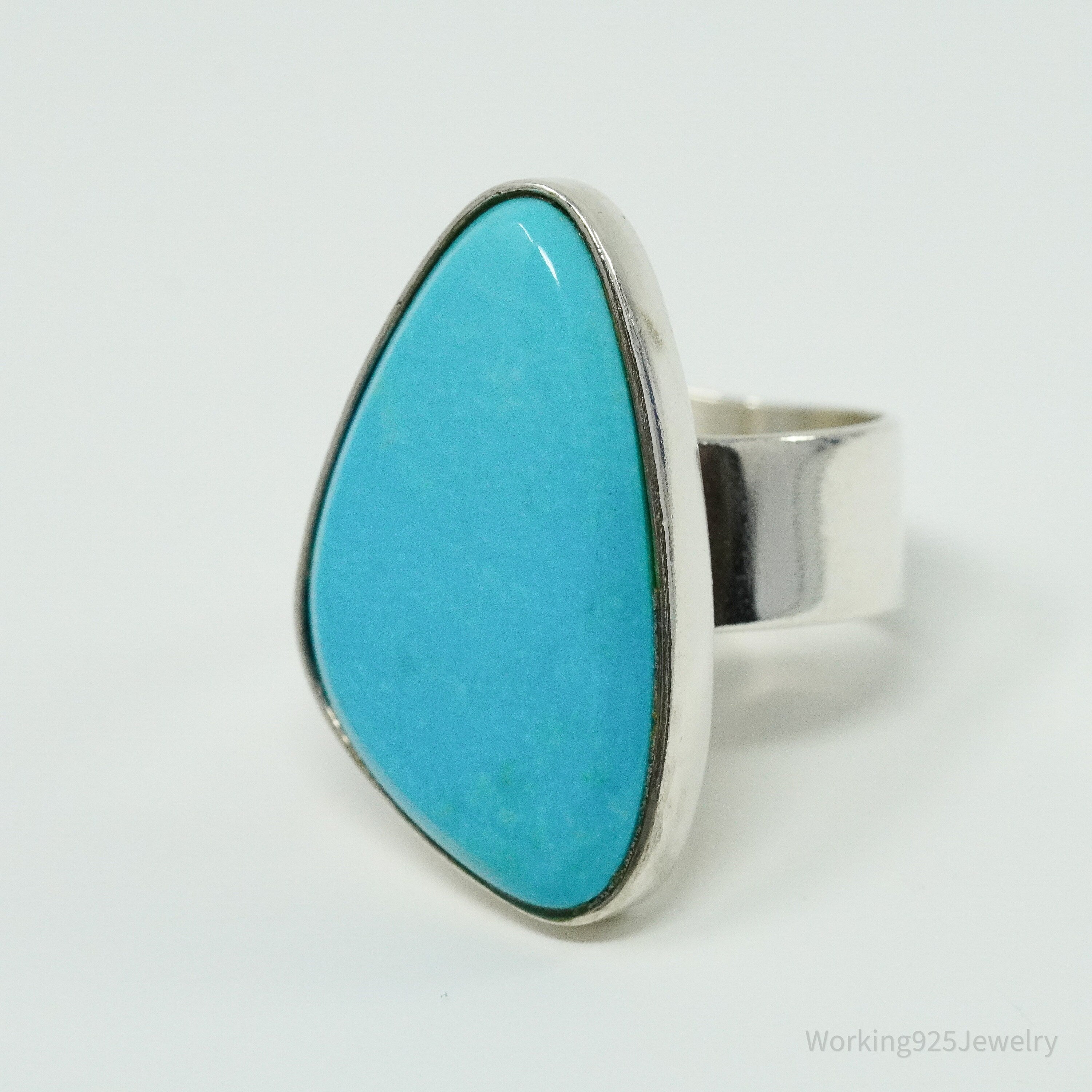 Vintage Designer Desert Rose Trading DTR Turquoise Sterling Silver Ring - 6