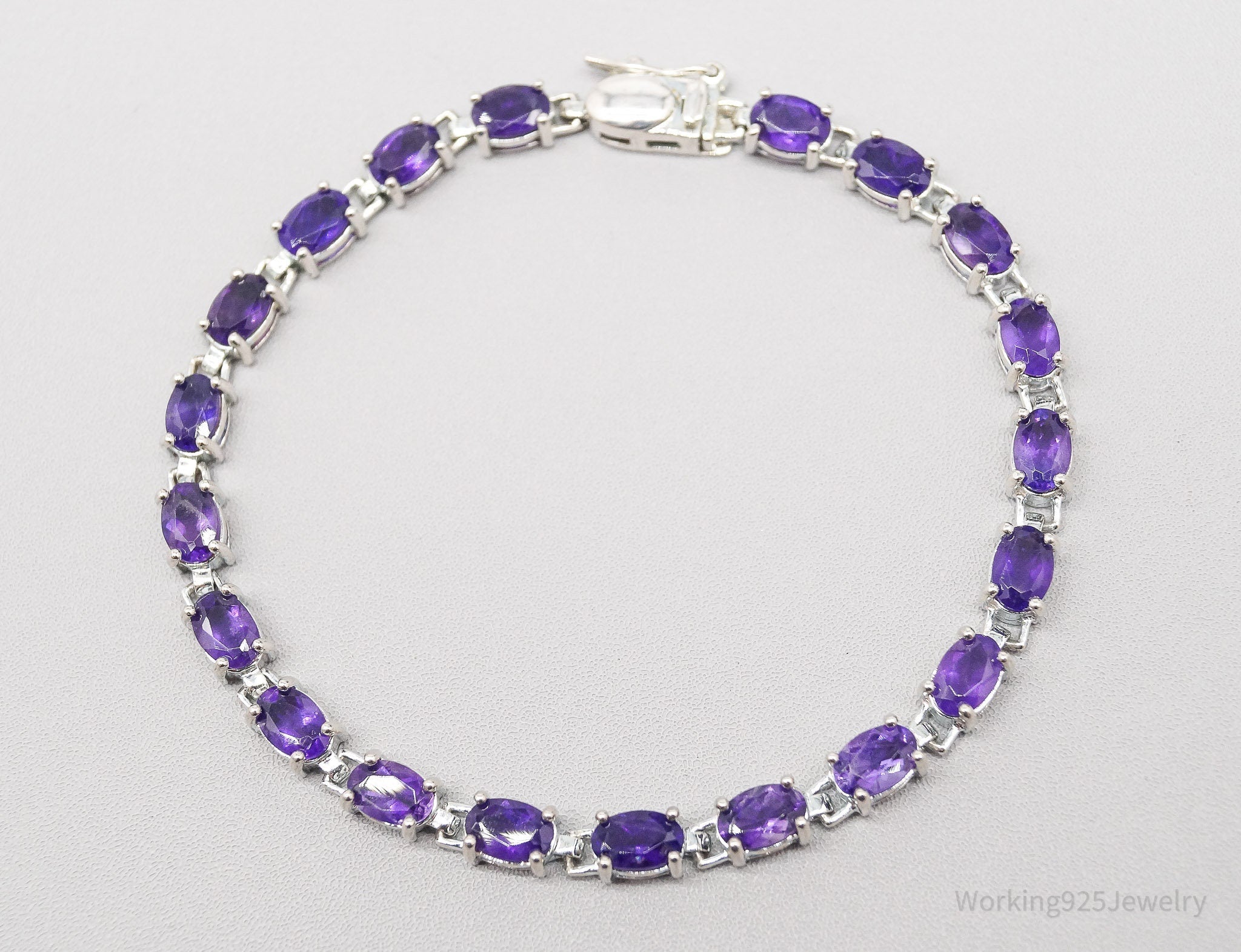 Vintage Designer Ross Simons Amethyst Sterling Silver Bracelet