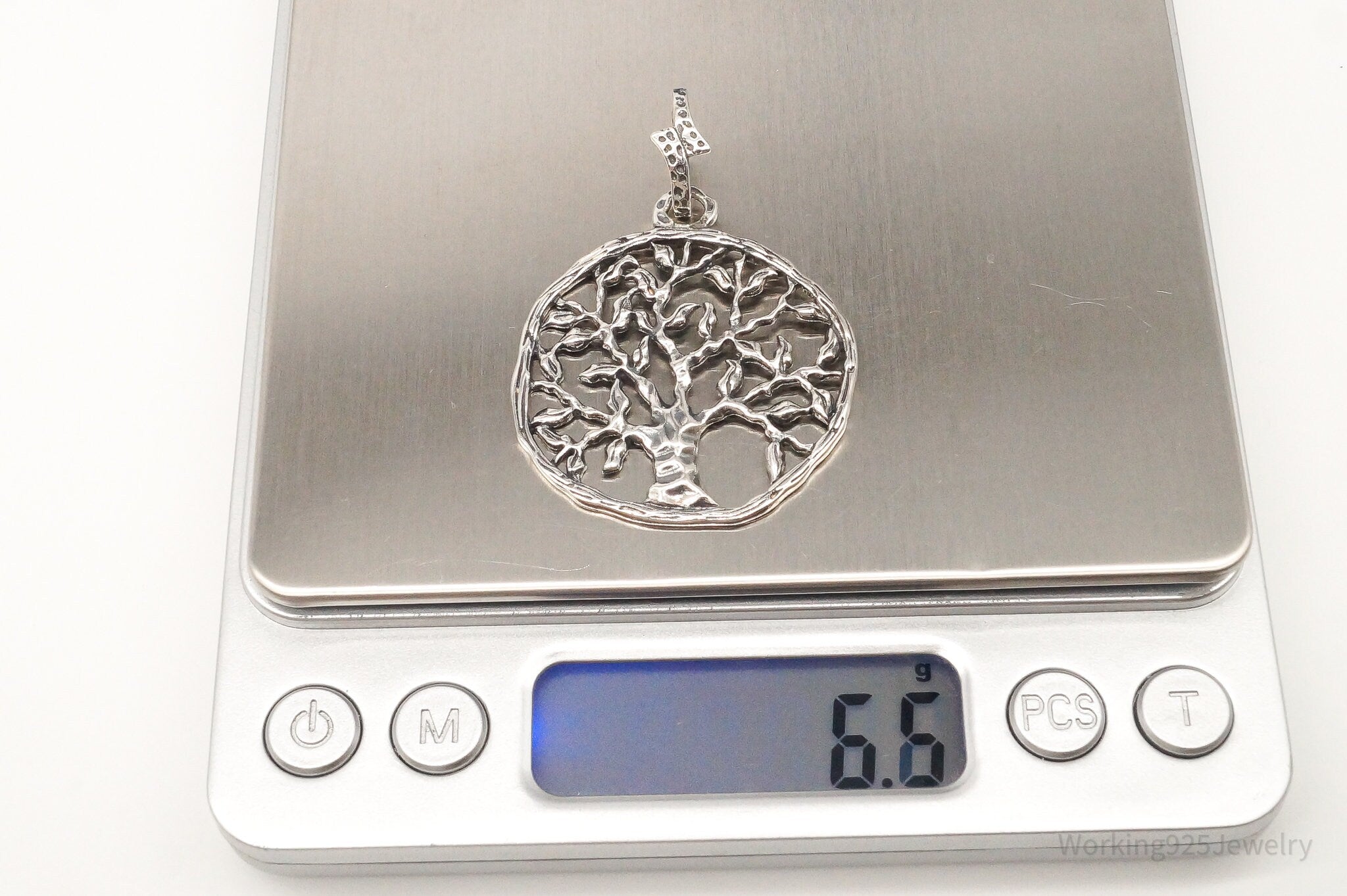 Vintage Tree Openwork Sterling Silver Pendant