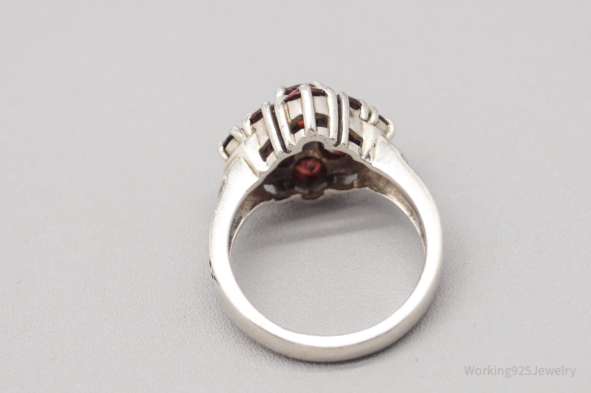 Vintage Garnet Sterling Silver Ring - Size 6