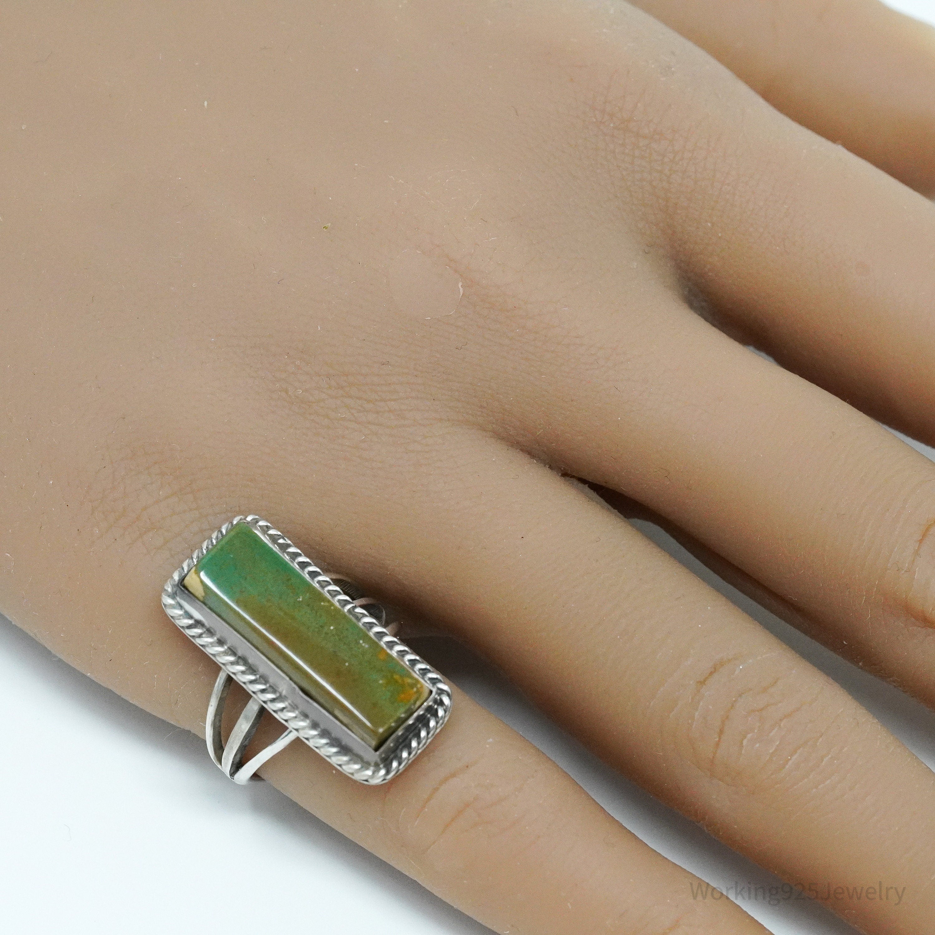 Vintage Native American Turquoise Sterling Silver Ring Size 6.25