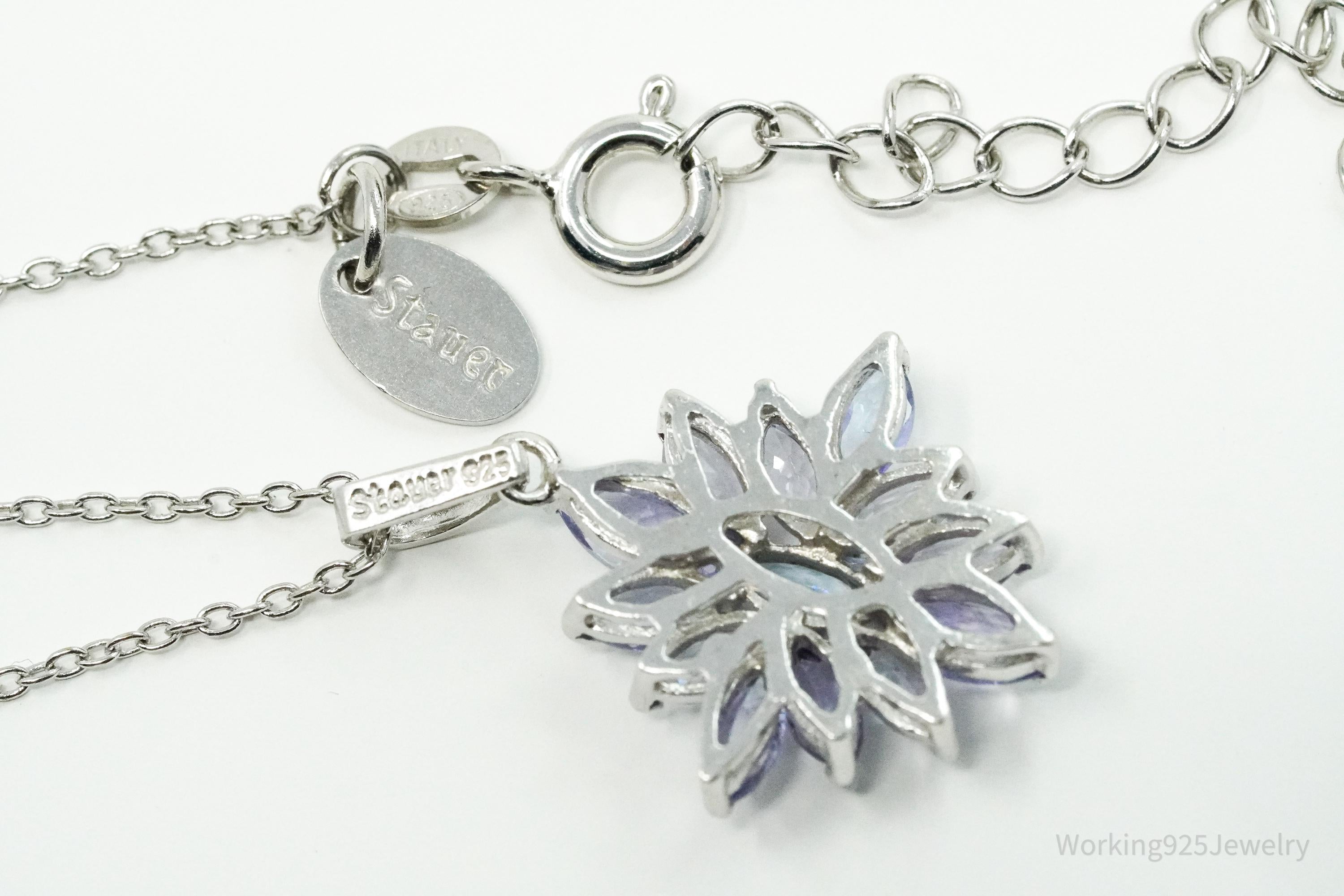 STAUER Tanzanite Sunburst Sterling Silver Necklace 20"