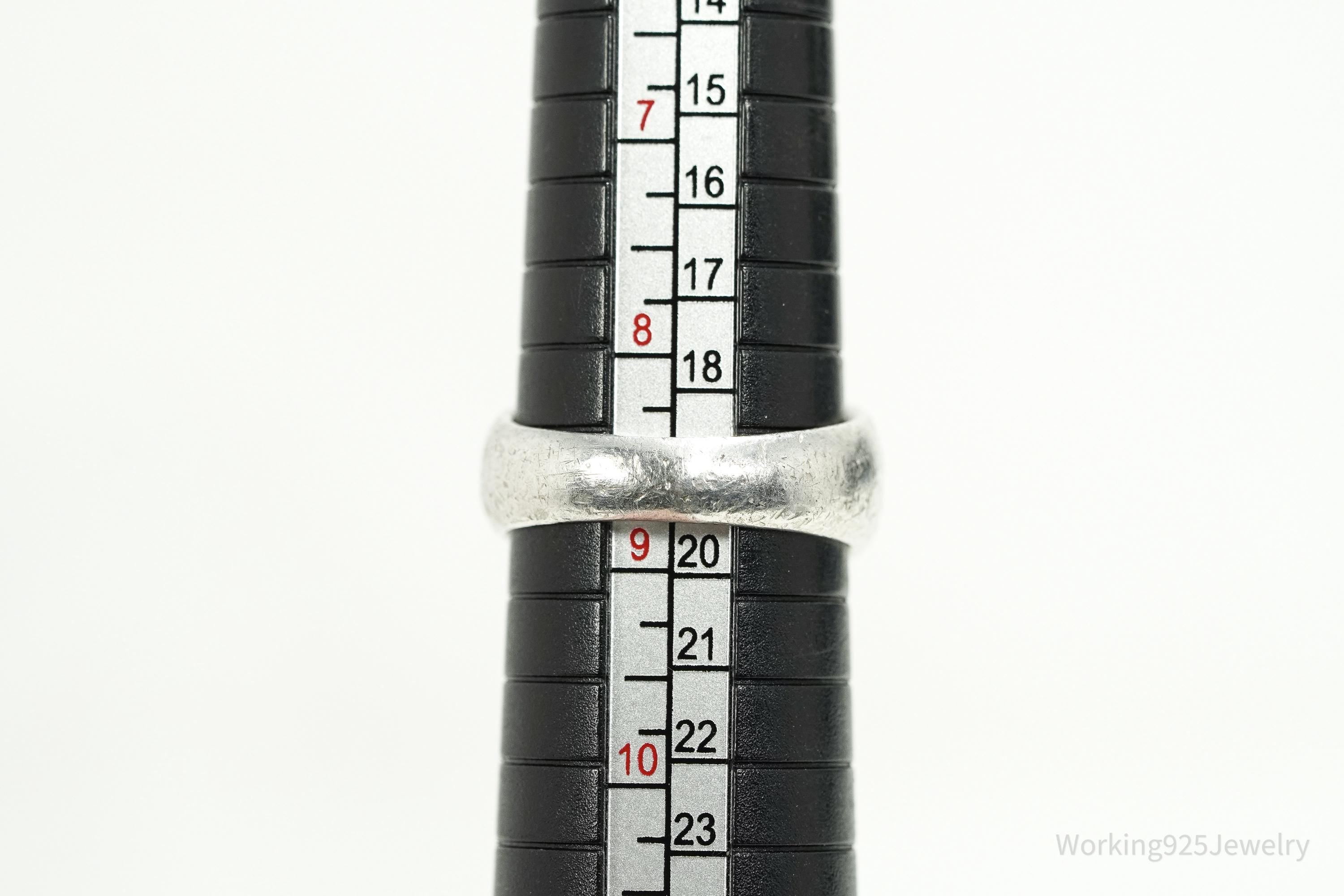 Antique Vintage Tigers Eye Gold Wash Silver Ring - Size 8.75