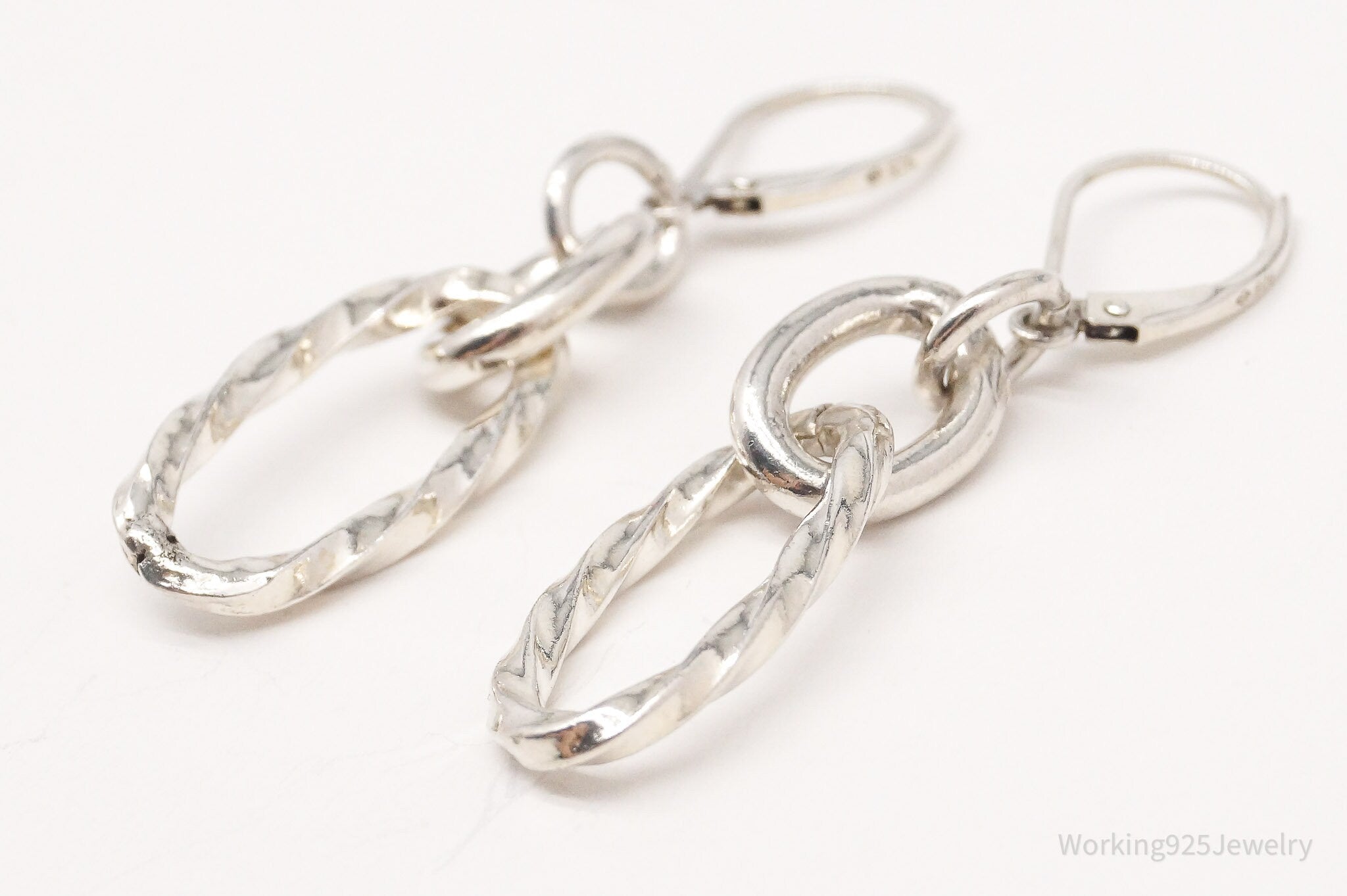 Vintage Chain Link Sterling Silver Earrings