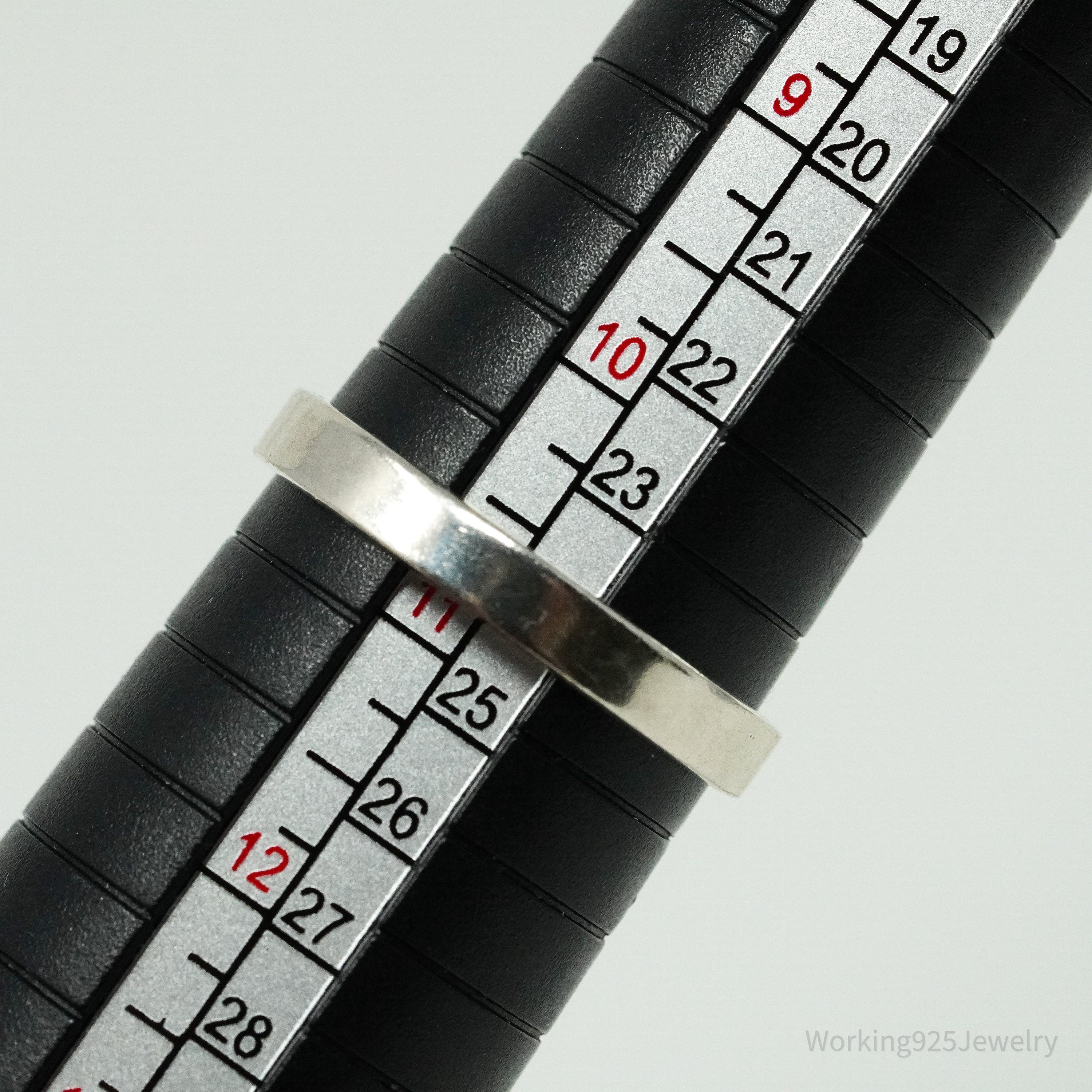 Vintage Ruby Sterling Silver Ring - Size 10.75