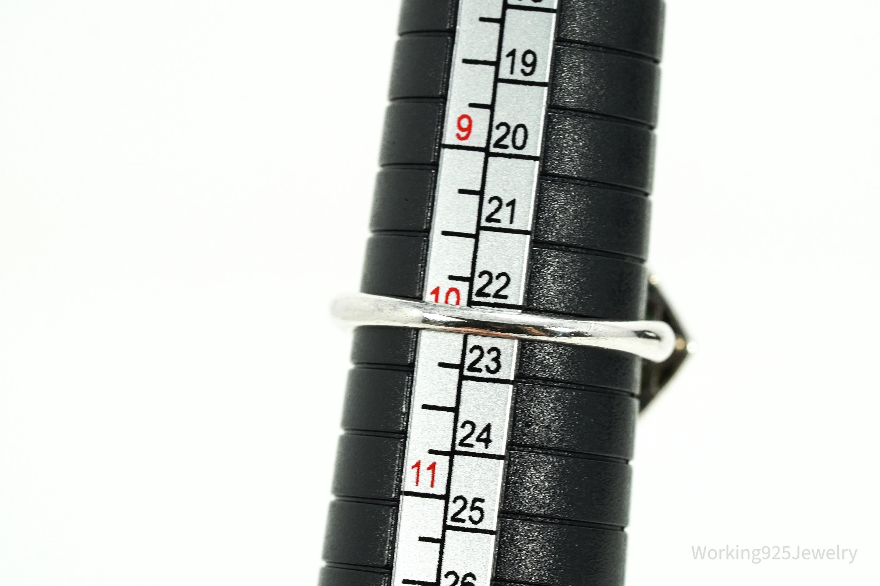 Vintage Caged Turquoise Sterling Silver Ring - Size 10