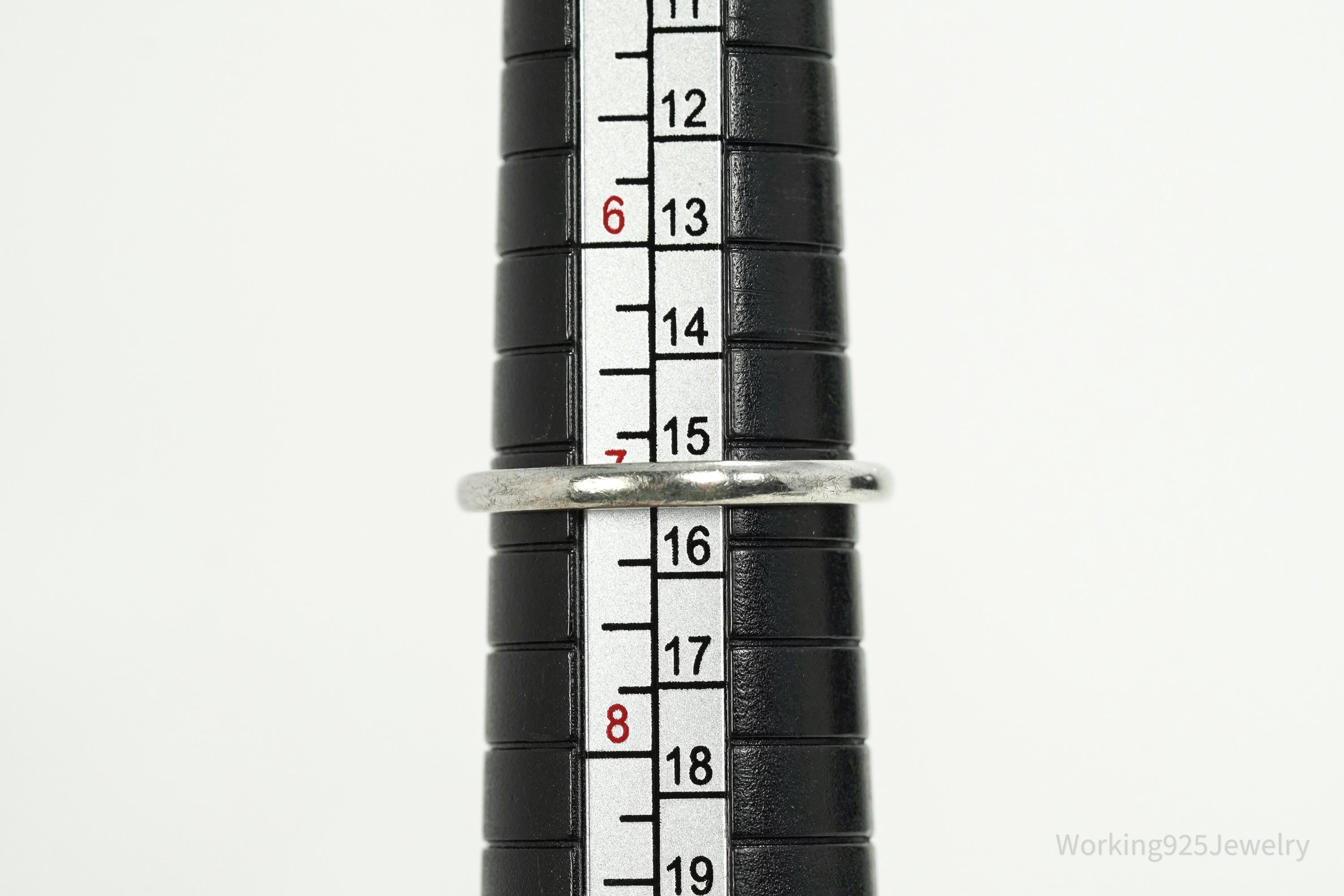 Vintage Citrine & Cubic Zirconia Sterling Silver Ring Size 7