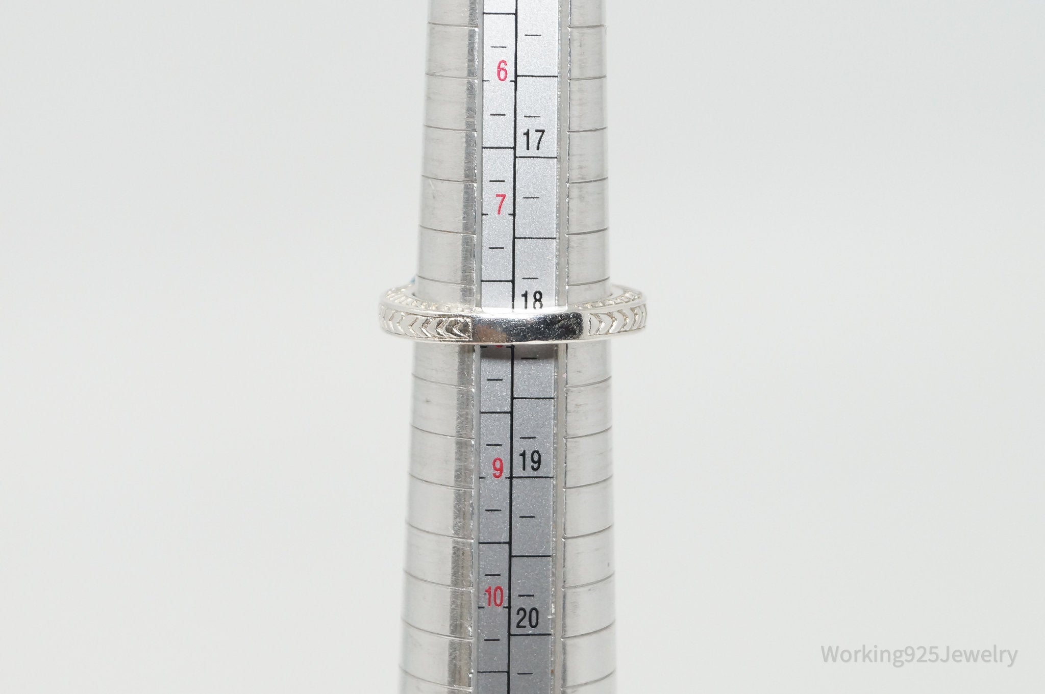 Vintage Blue Topaz Sterling Silver Ring - SZ 8