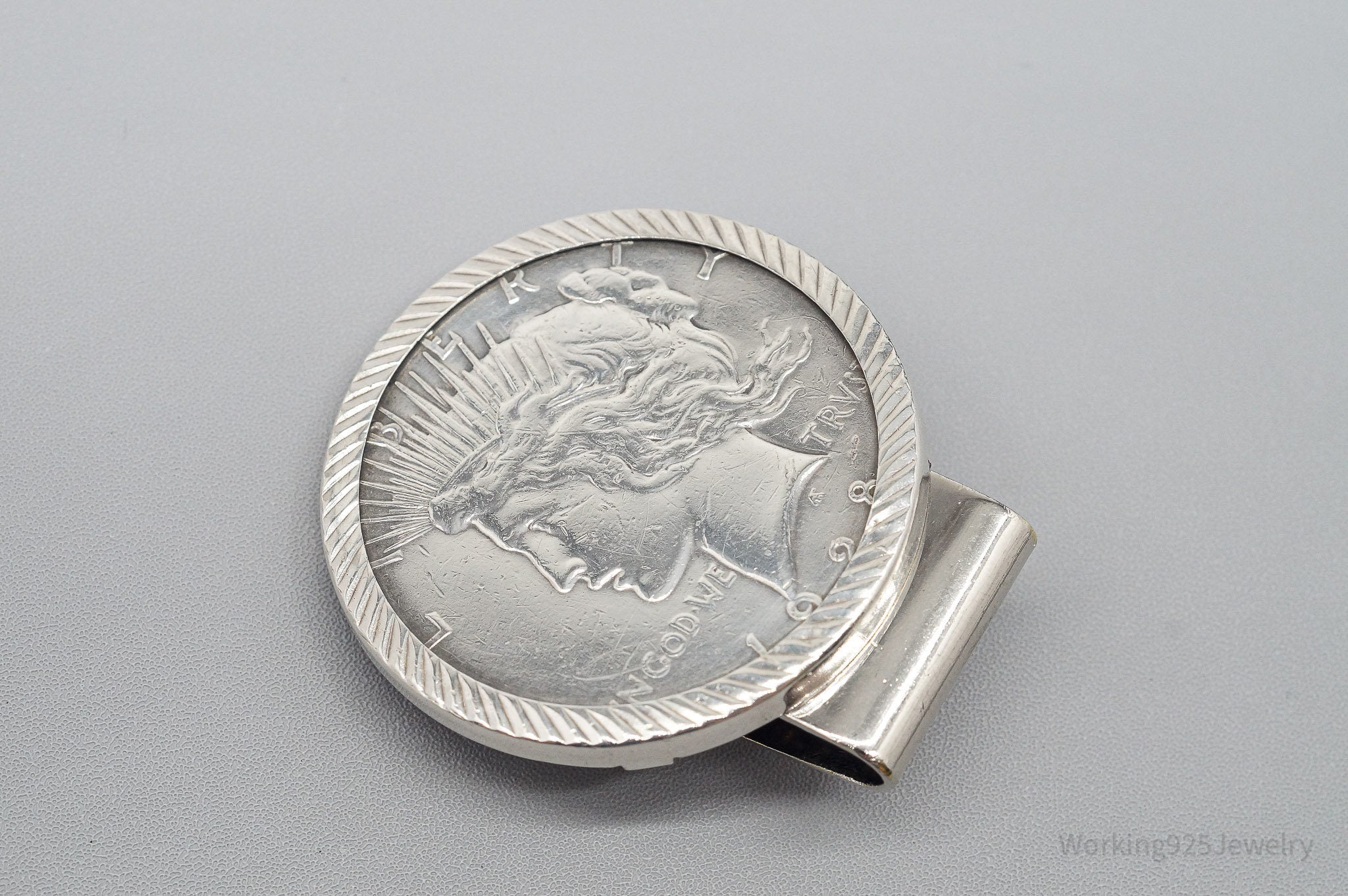 Vintage 1928 Peace Silver Dollar Coin Silver Money Clip