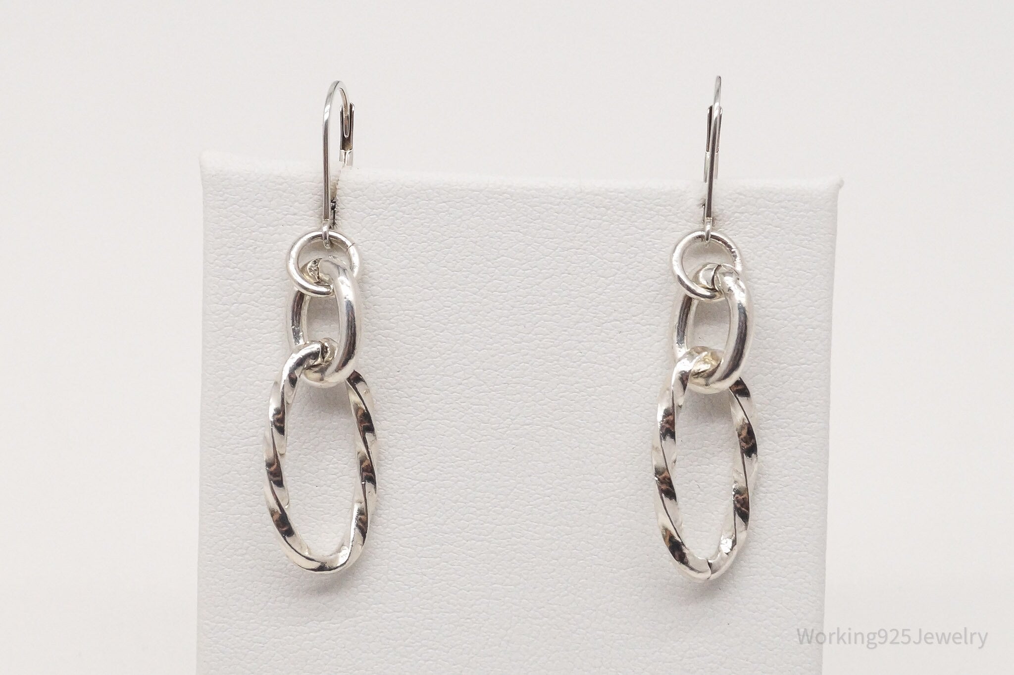 Vintage Chain Link Sterling Silver Earrings