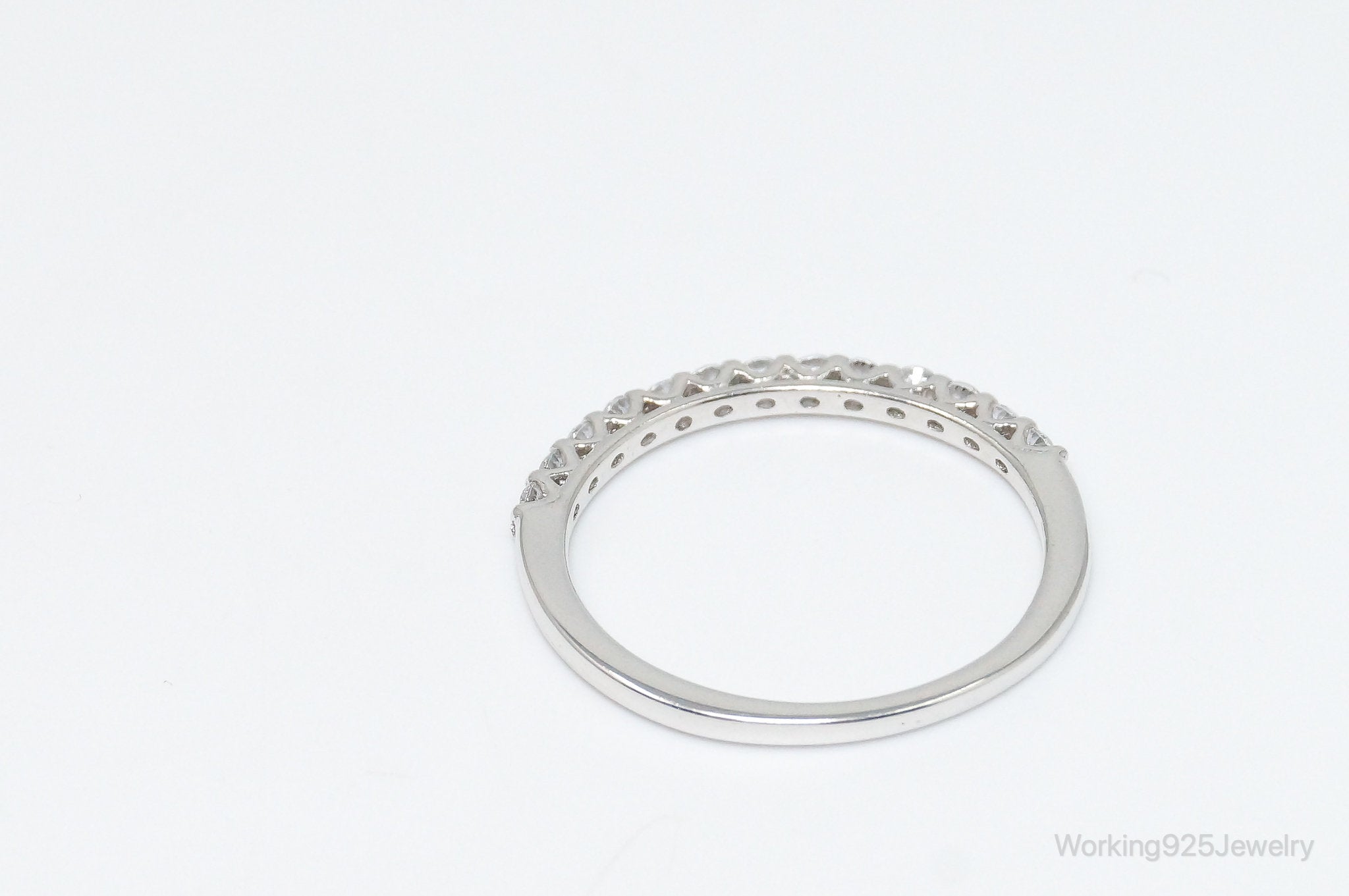 Vintage Cubic Zirconia Sterling Silver Ring - Size 9