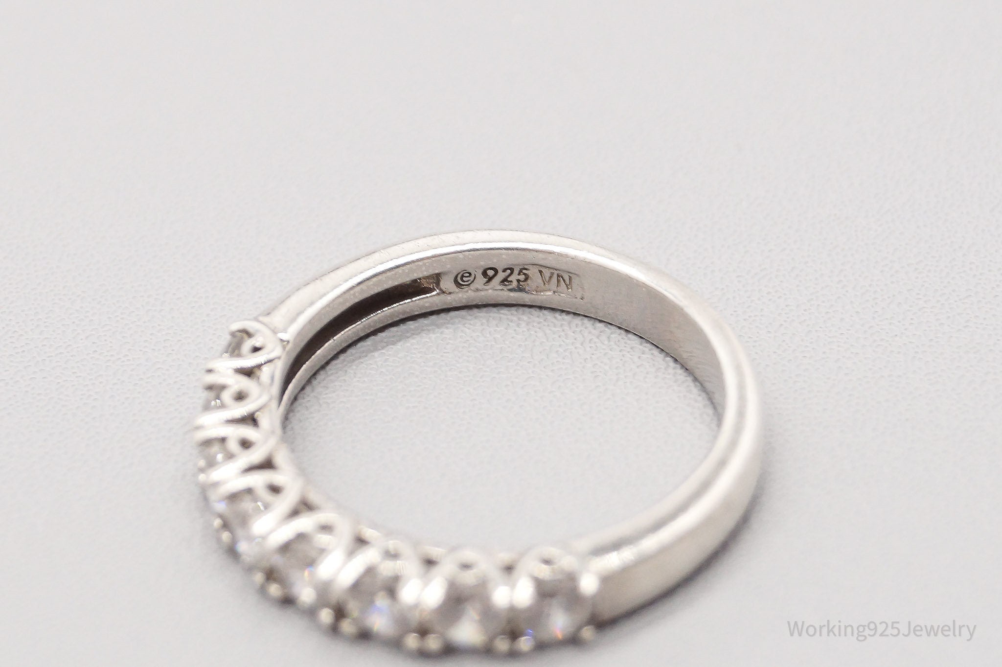 Vintage Cubic Zirconia Sterling Silver Ring - Size 6