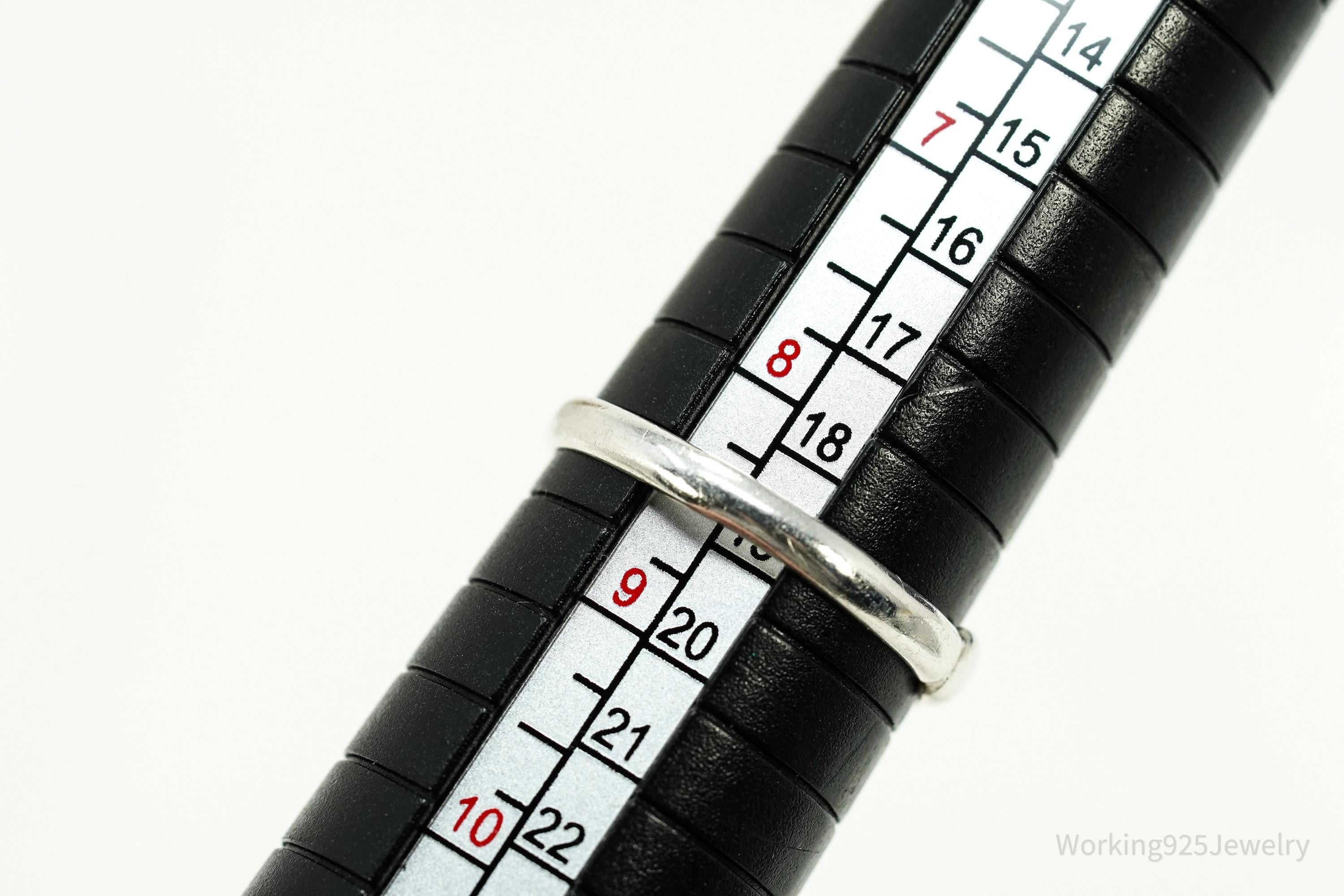 Vintage 1984 Southwestern Style Turquoise Sterling Silver Ring - Size 8.5