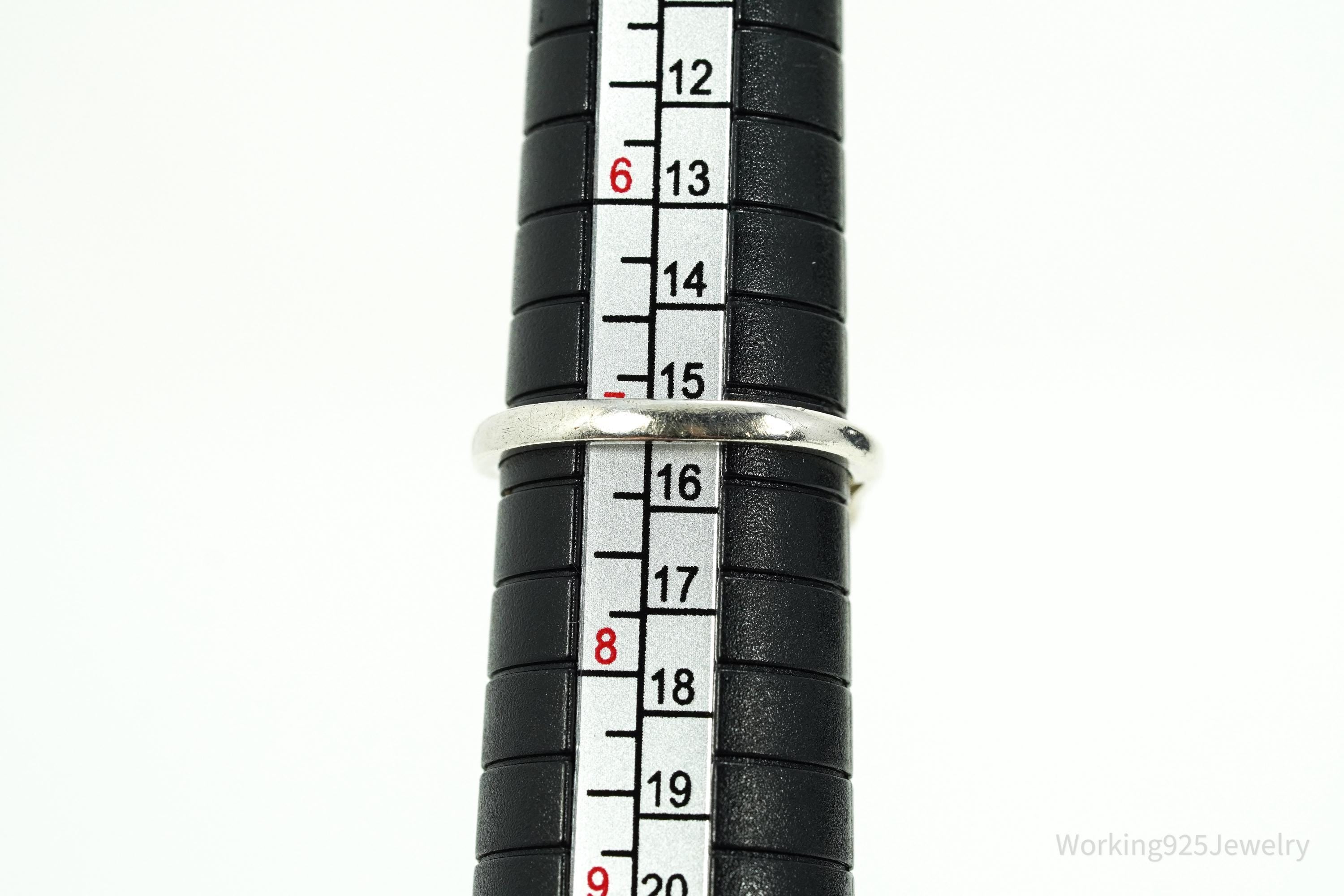 Vintage Blue Topaz & Cubic Zirconia Dolphins Sterling Silver Ring - Size 7