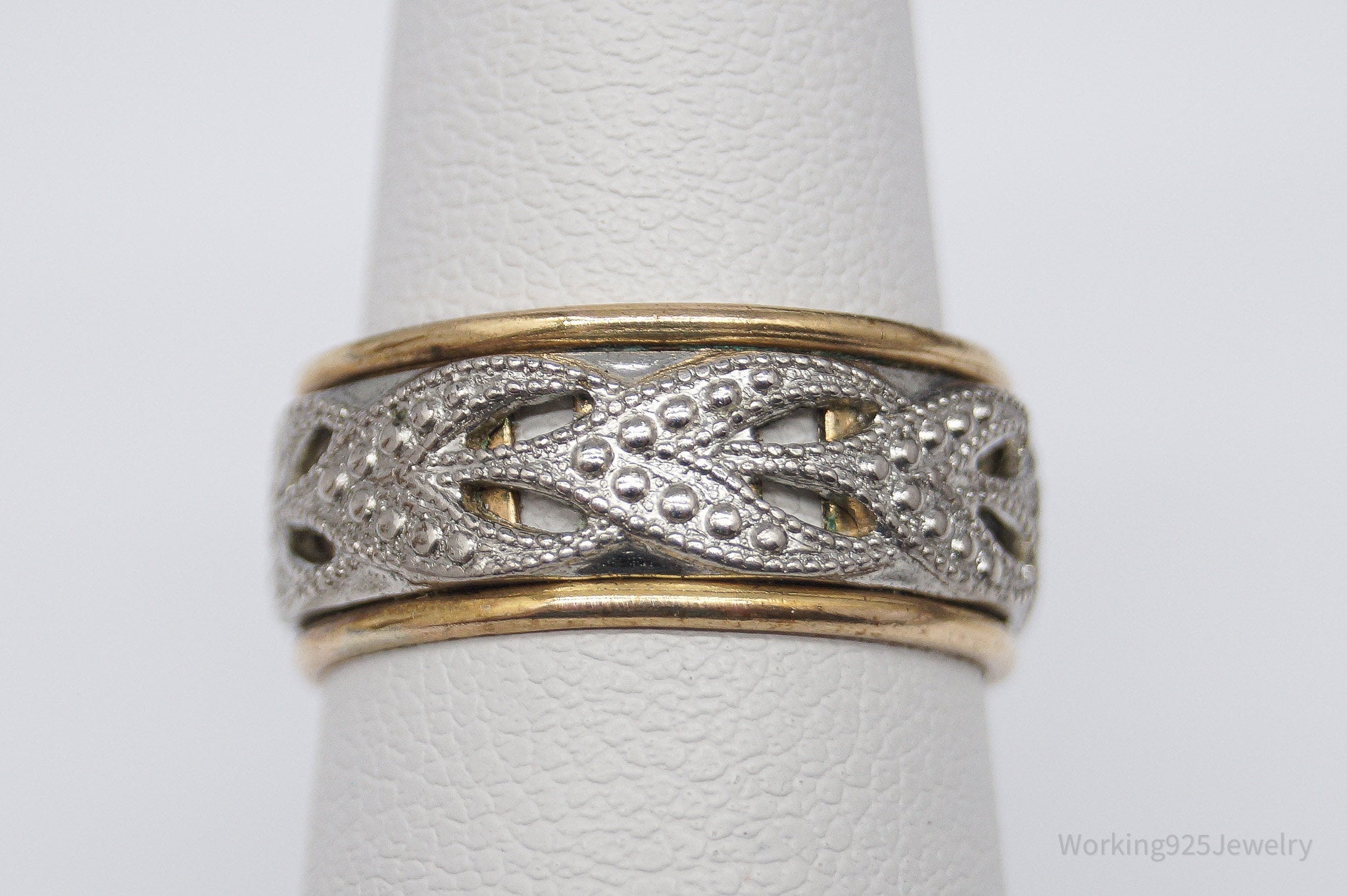 Vintage Vargas Mfg. Co. 10K Gold Filled Sterling Silver Band Ring - Size 5.75