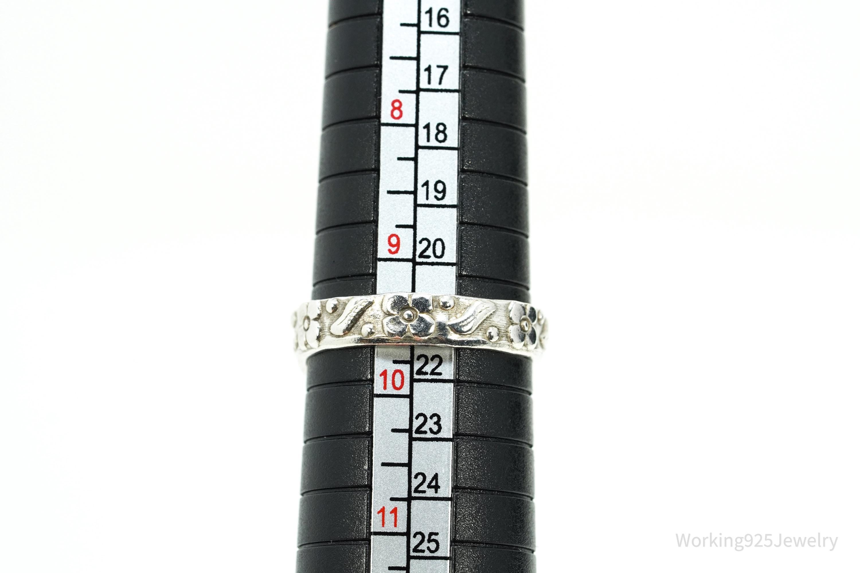 Vintage Green Imperial Jasper Sterling Silver Ring Size 9.5