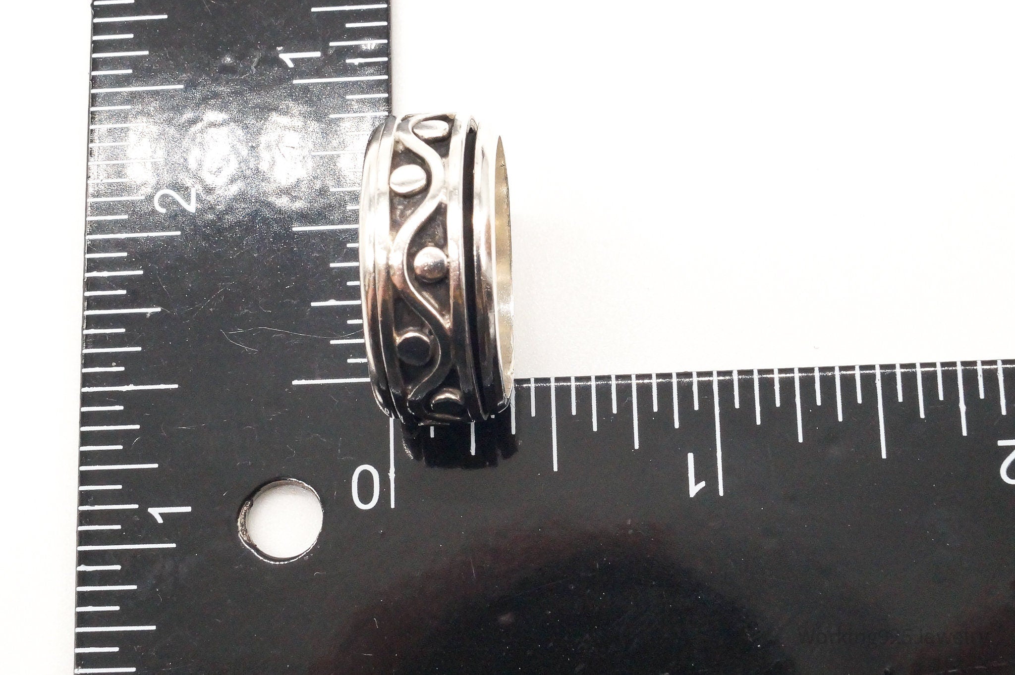 Vintage Modernist Sterling Silver Spinner Ring - Size 9.5