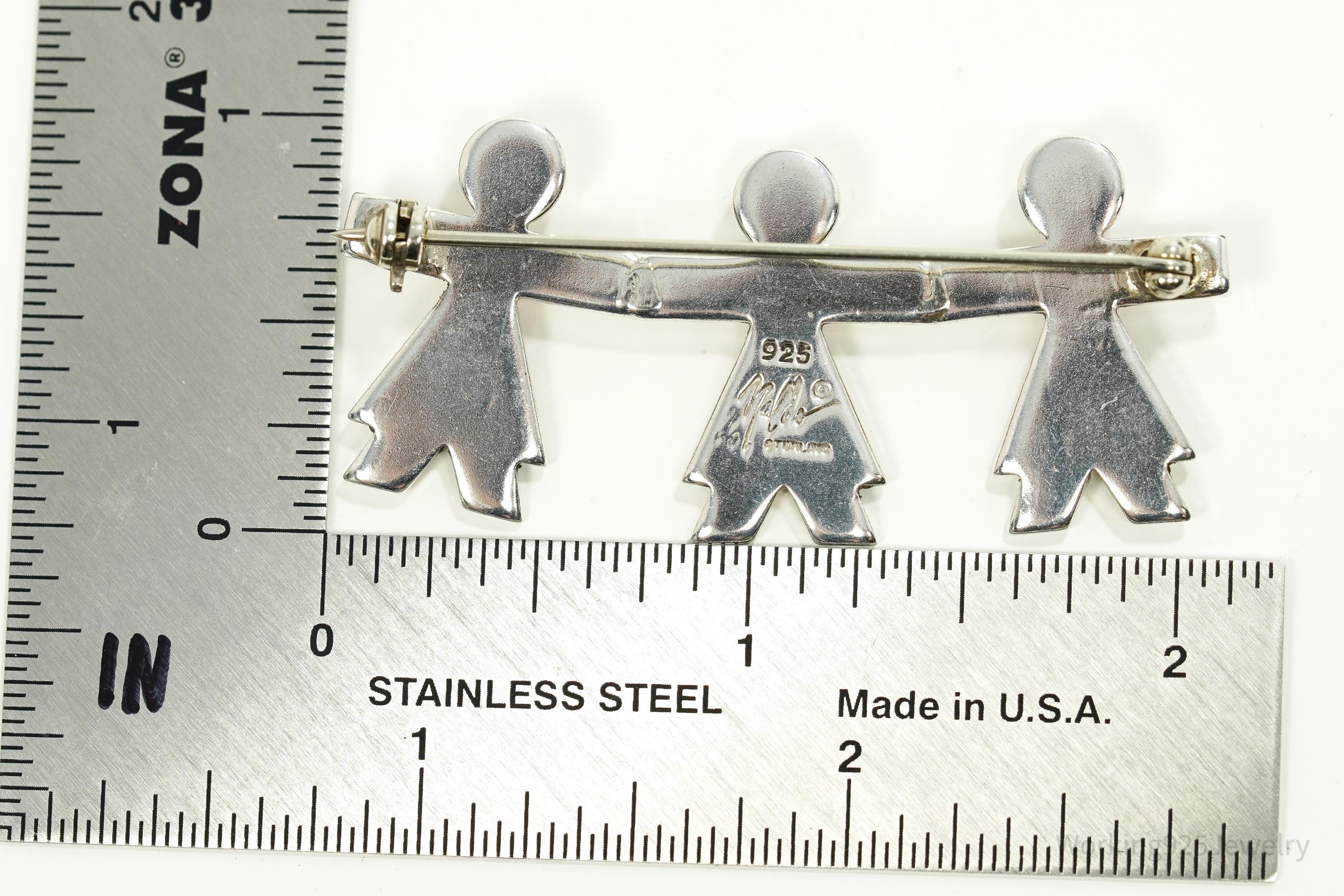 Vintage Large Women's Breast Cancer Awareness Sterling Silver Pin