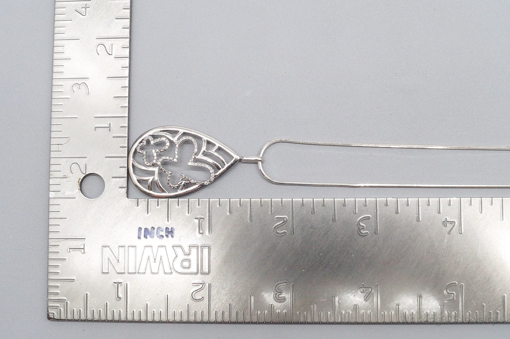 Vintage Diamond Butterflies Sterling Silver Necklace 20"