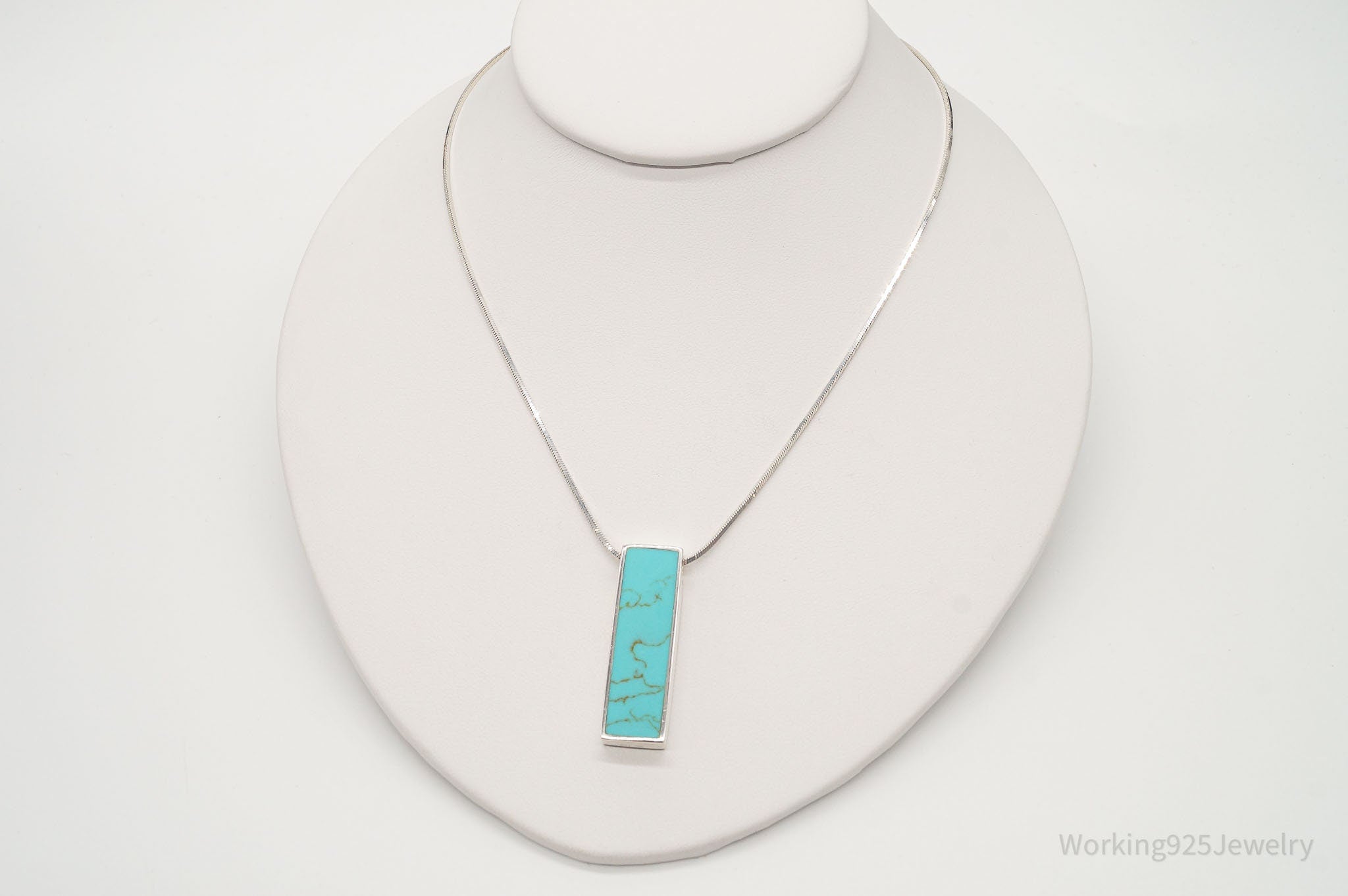 Vintage Turquoise Sterling Silver Necklace