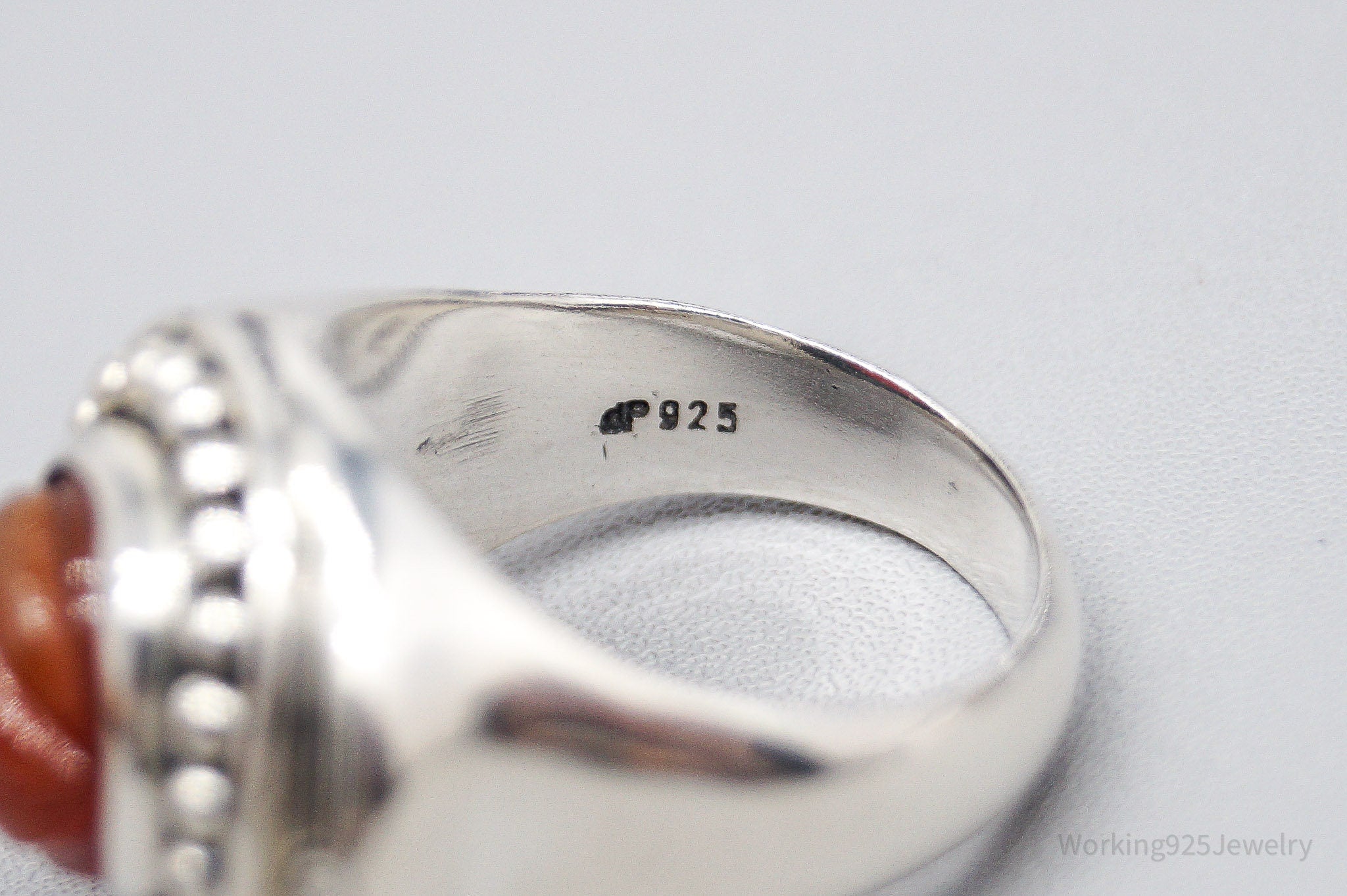 Vintage Designer Doug Paulus Carnelian Sterling Silver Ring - Size 6