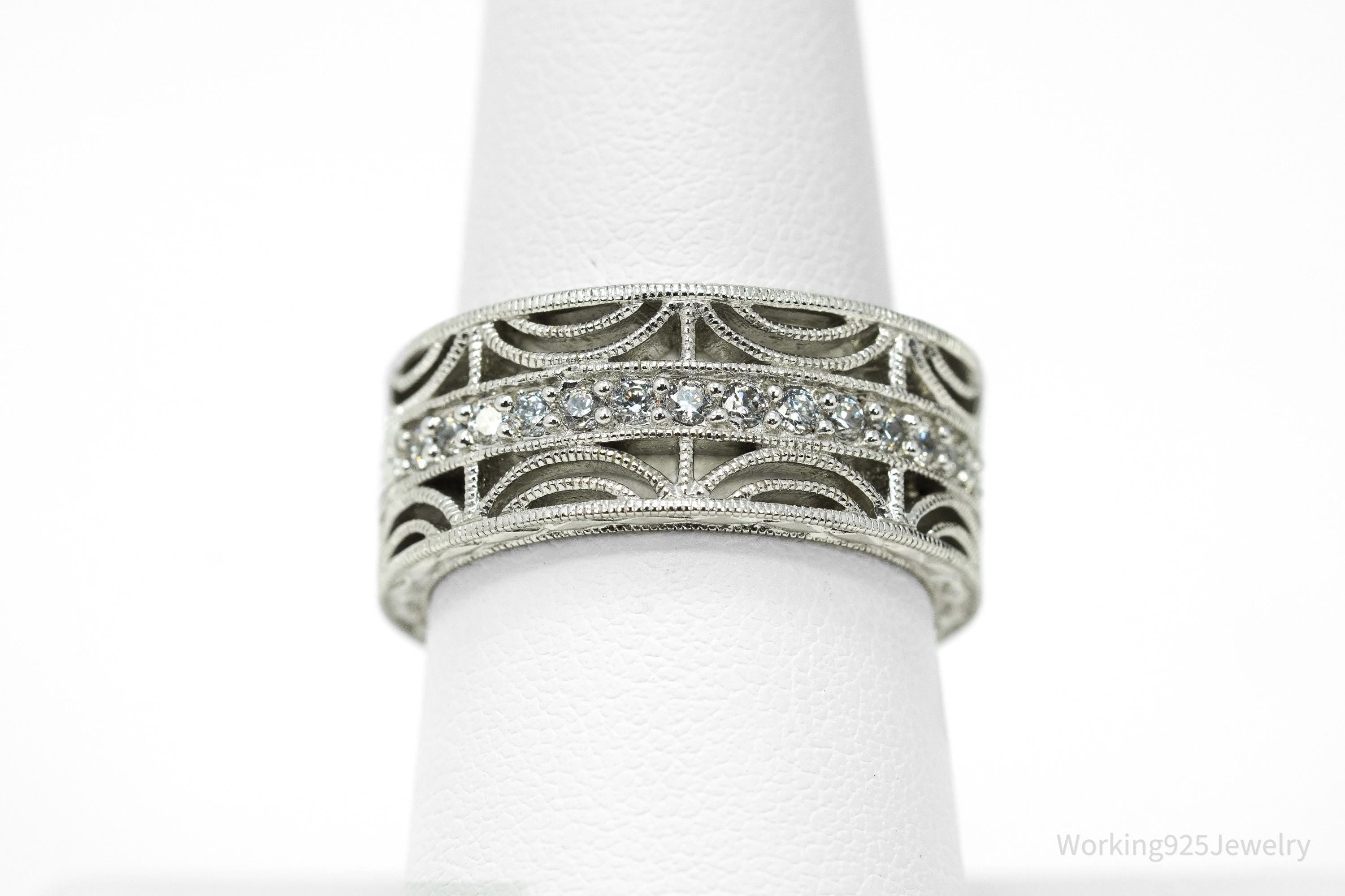 Designer TACORI Cubic Zirconia Sterling Silver Ring - Size 8