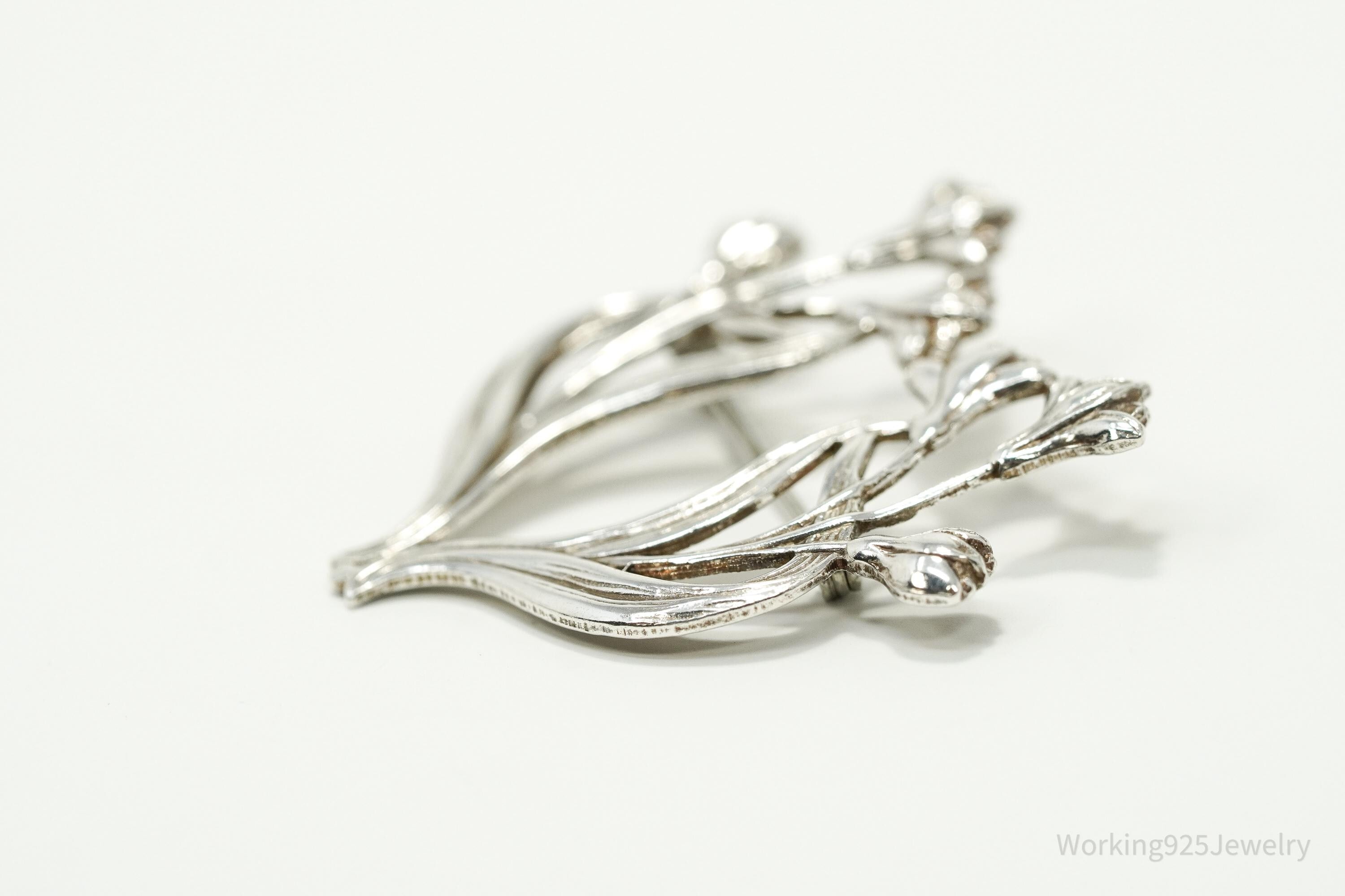 Vintage Art Nouveau Style Silver Brooch Pin