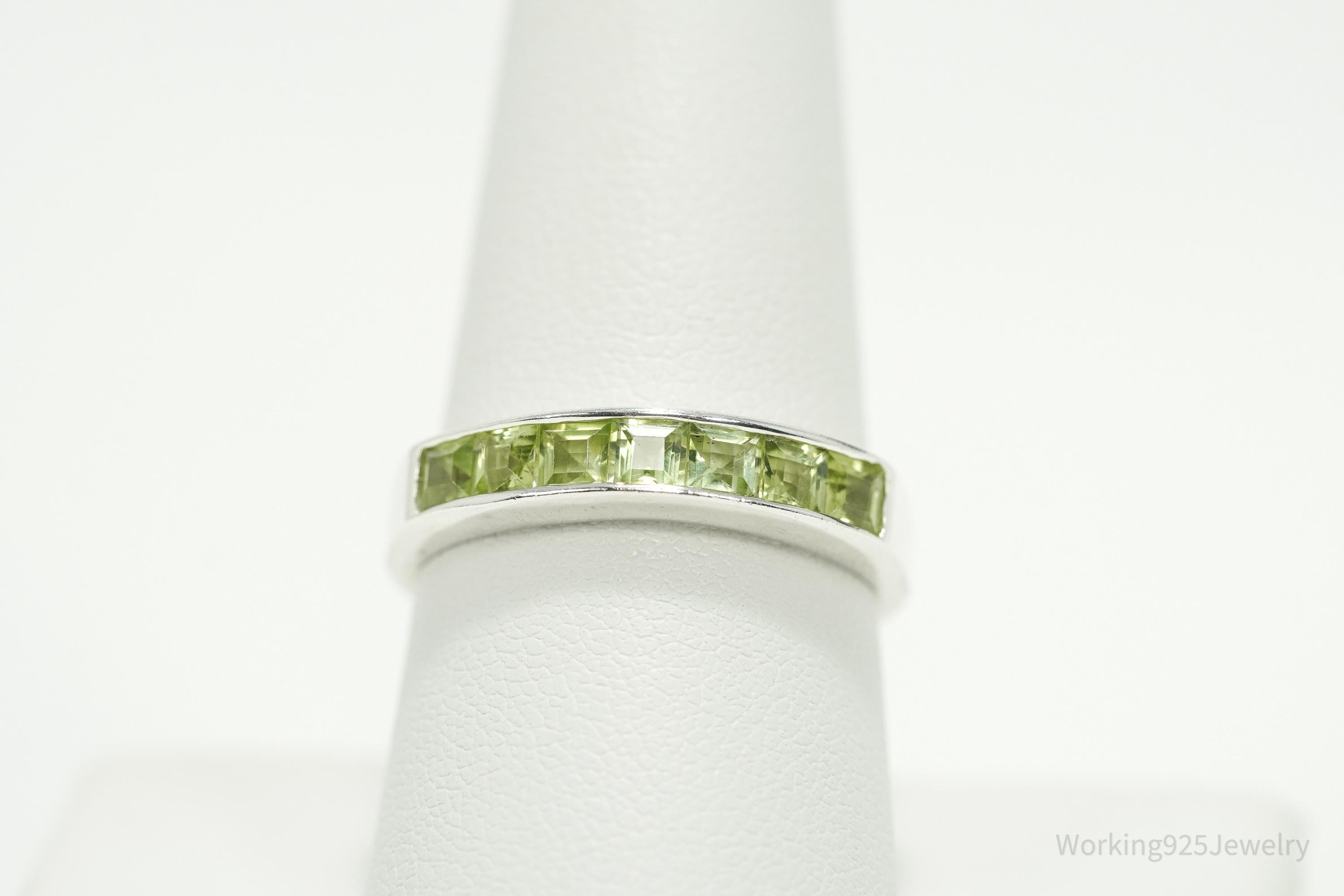 Vintage Peridot Sterling Silver Ring - Size 9