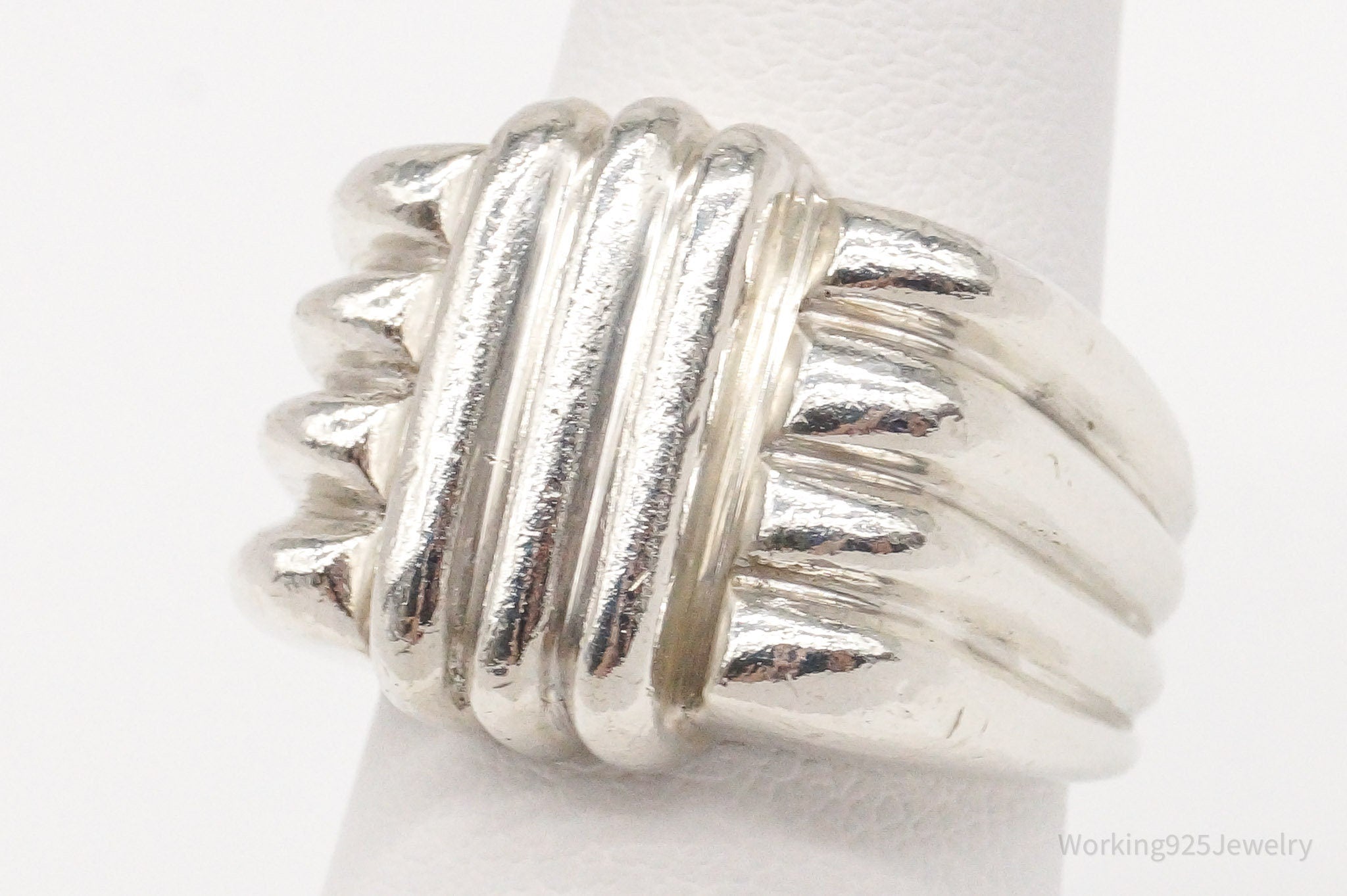 Vintage Rare Bayanihan Modernist Sterling Silver Ring - Size 6.25