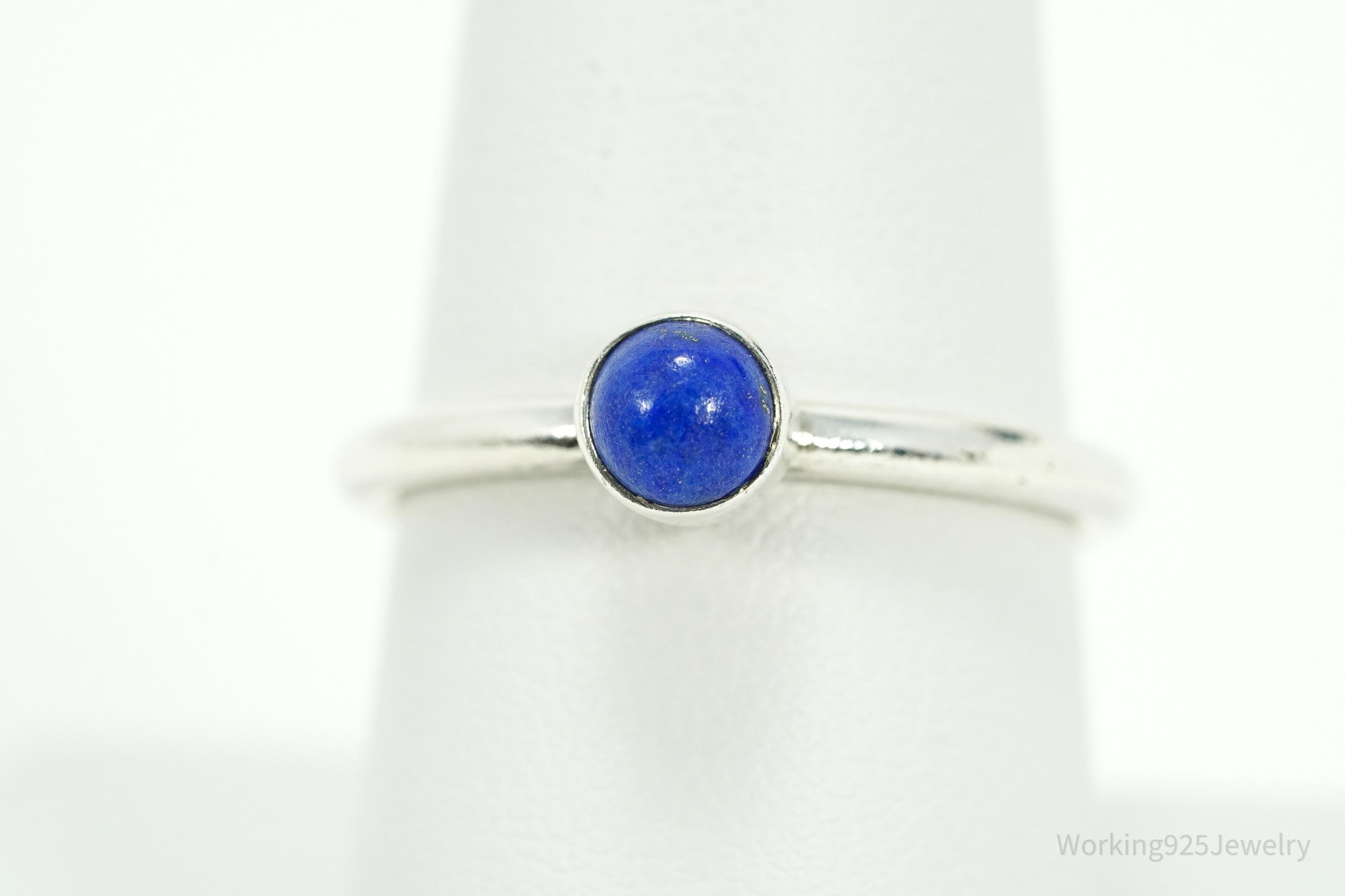 Vintage Lapis Lazuli Sterling Silver Ring - Size 8