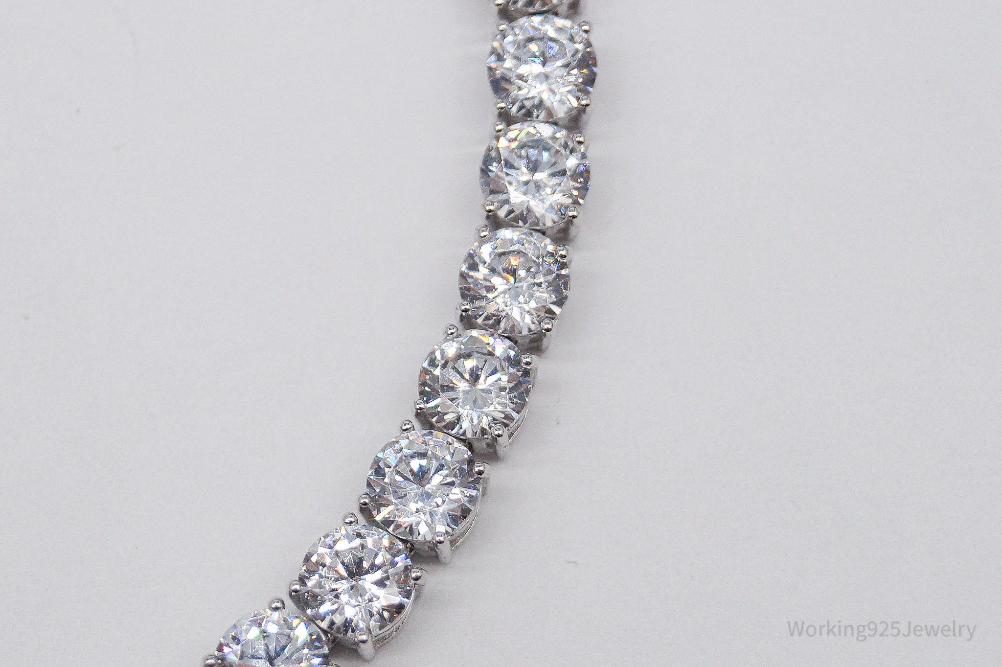 JTVs PAJ Large Cubic Zirconia Sterling Silver Tennis Bracelet - 8 3/8"