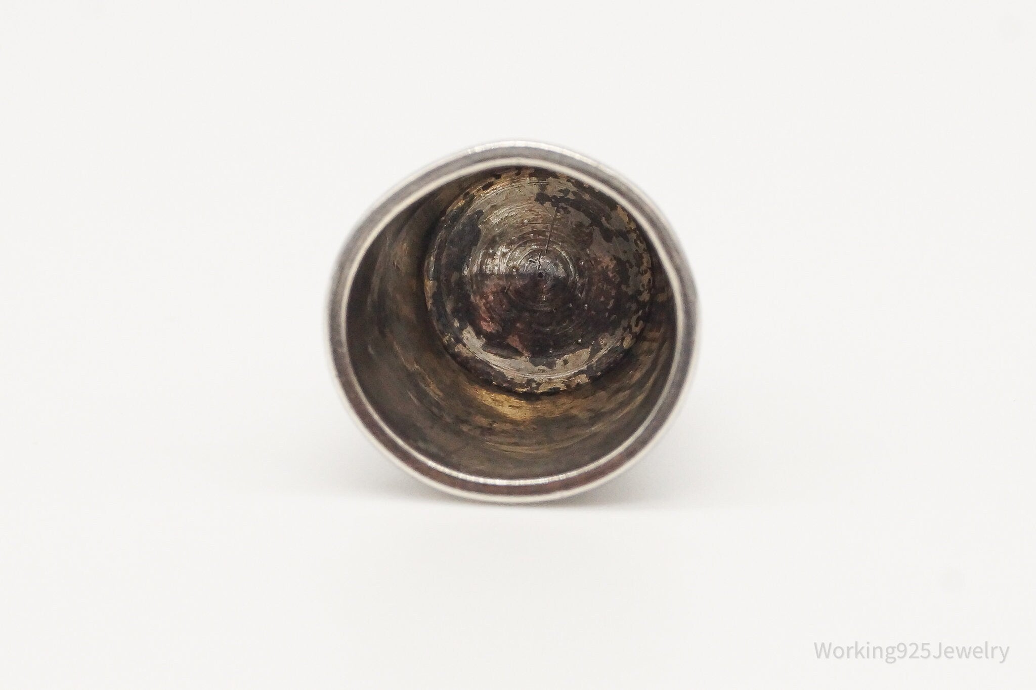 Antique Dome Silver Thimble Size 6